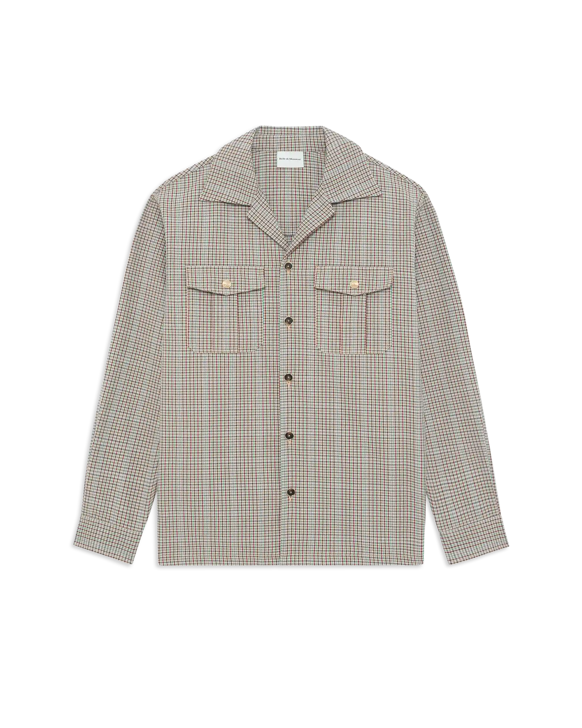 Drôle De Monsieur Surchemise à Carreaux Overshirt Beige Kariert