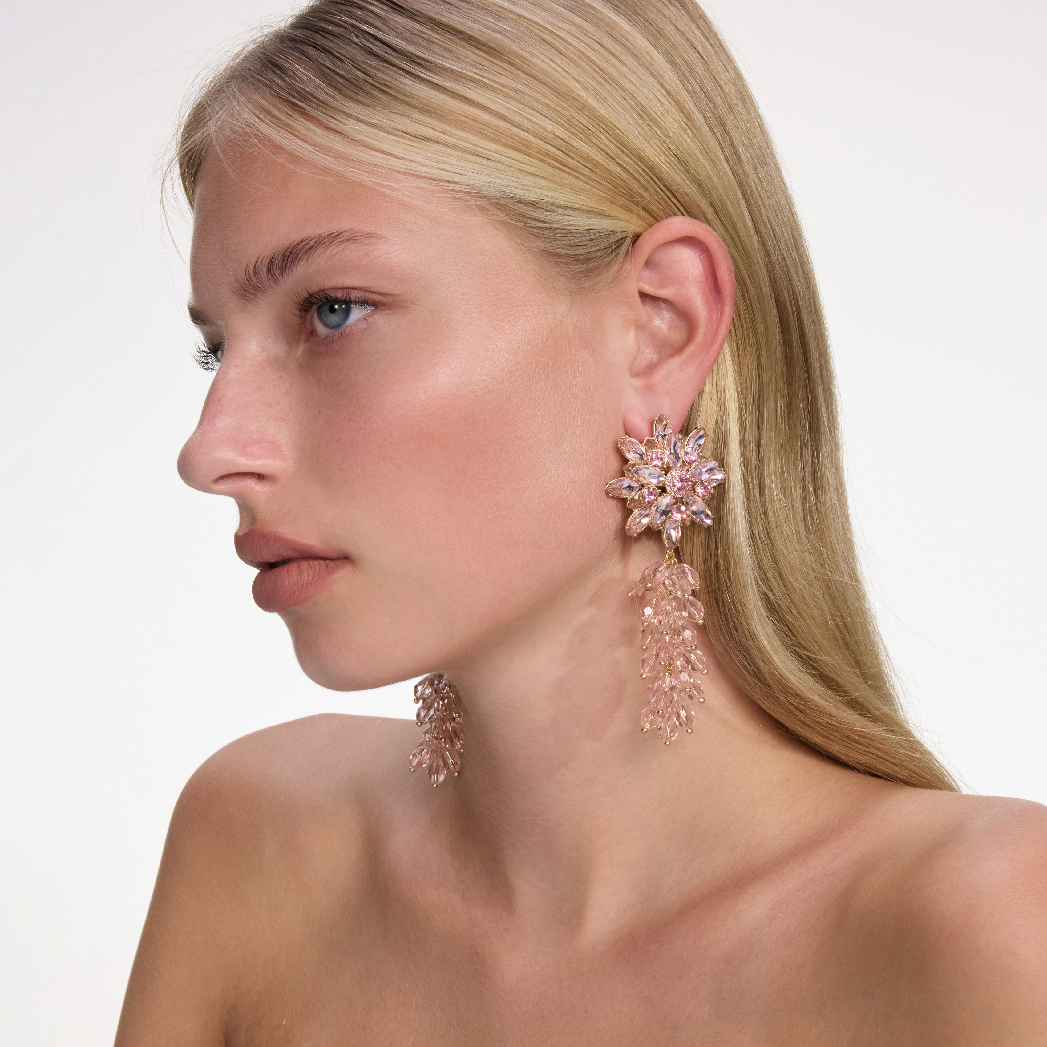 Self Portrait Pink Crystal Cluster Flower Ohrringe One Size rosa