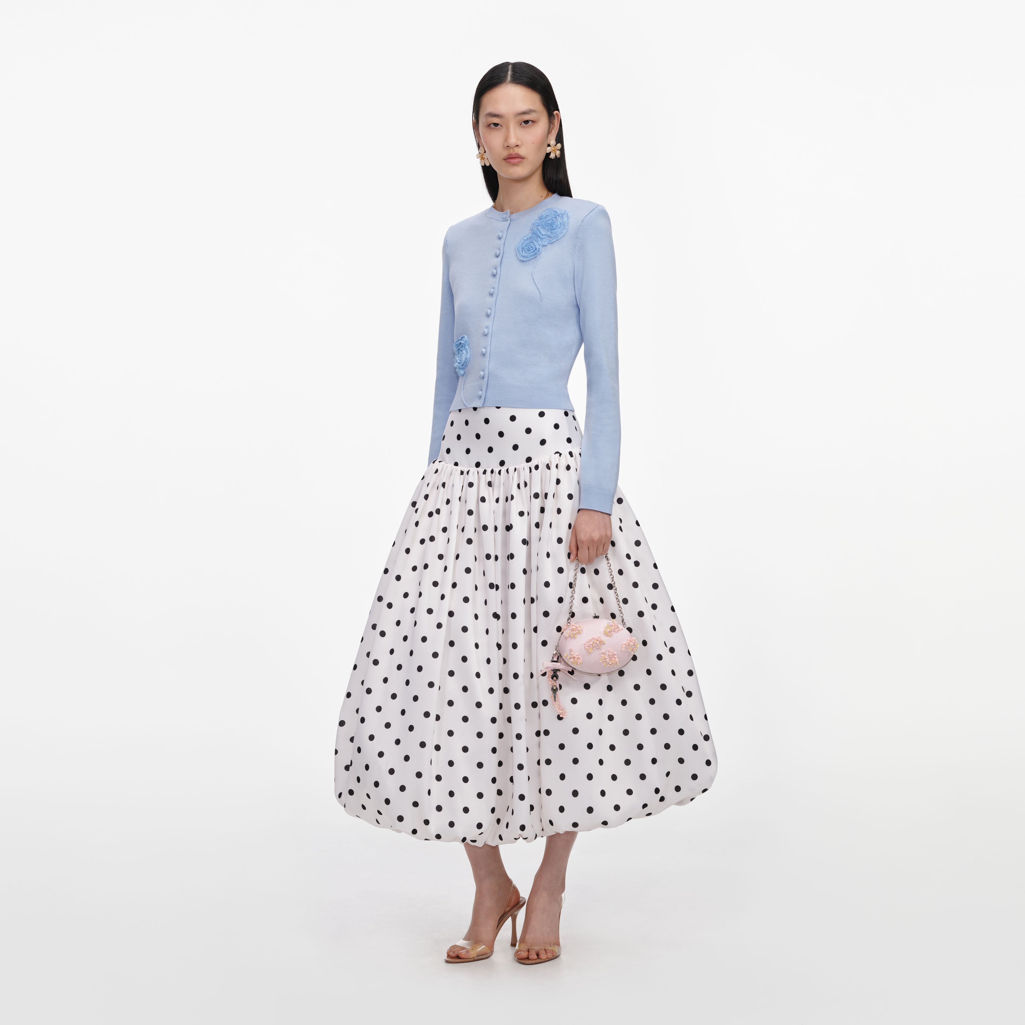 Self Portrait Blue Flower Strickjacke Blau Cardigan Blumen