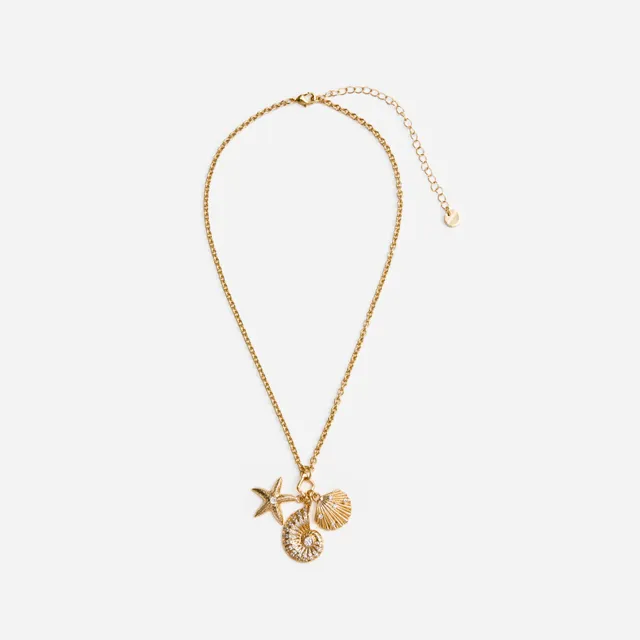 Self Portrait Jewellery Gold Multi Charm Kette Gold 41cm