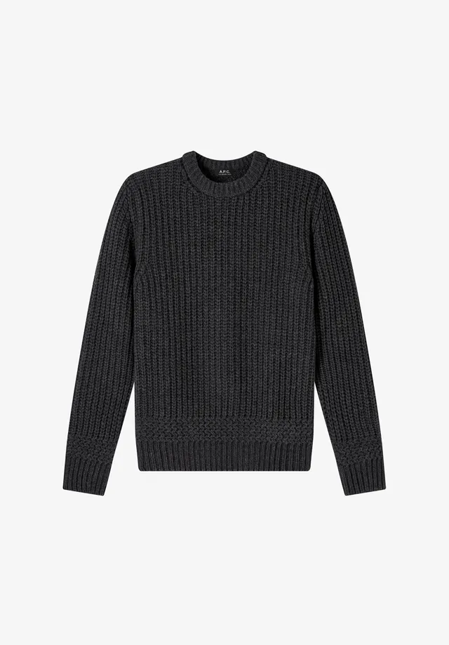 A.P.C. Pullover Anthrazit Recycelte Wolle Rundhals
