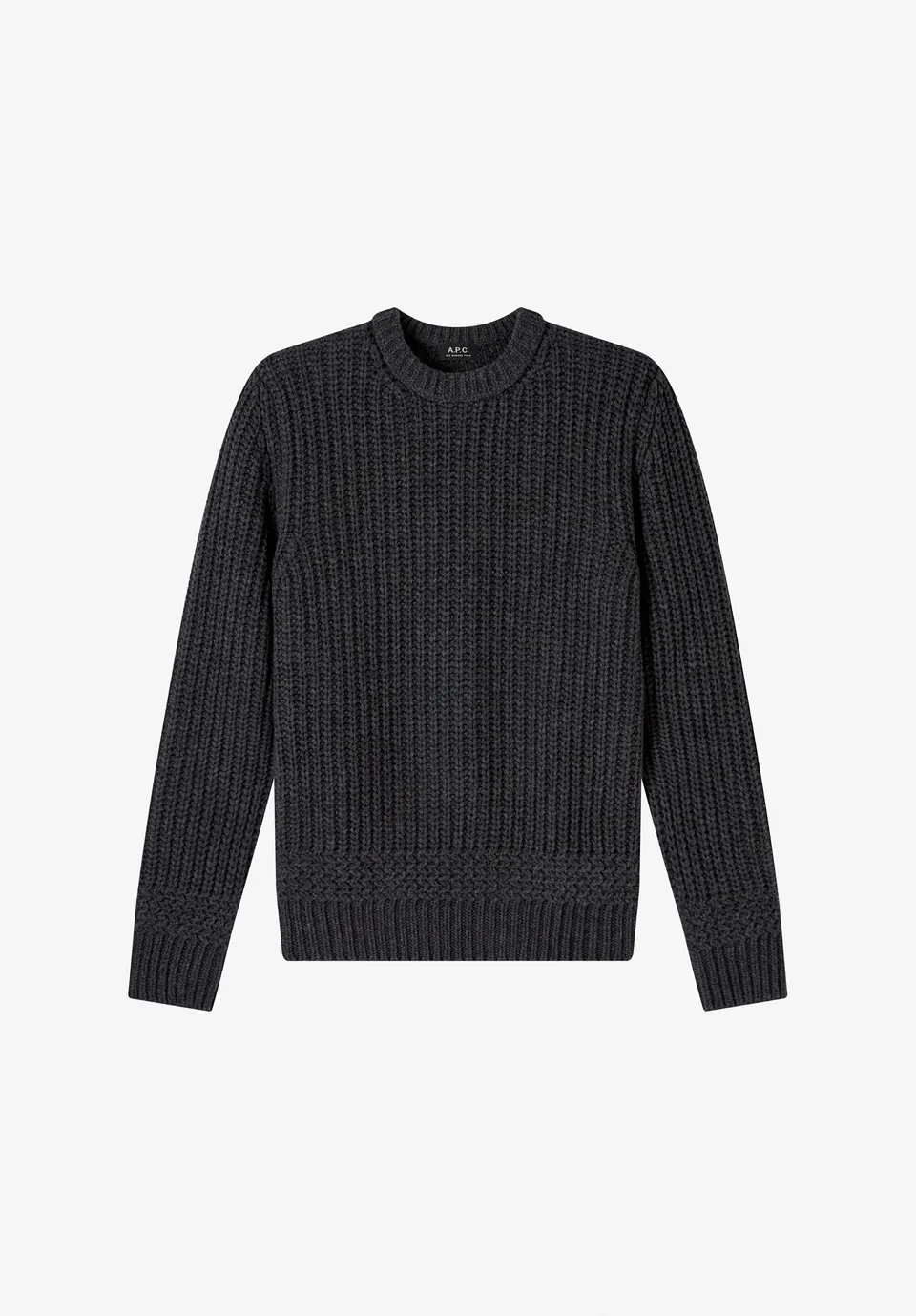 A.P.C. Pullover Anthrazit Recycelte Wolle Rundhals