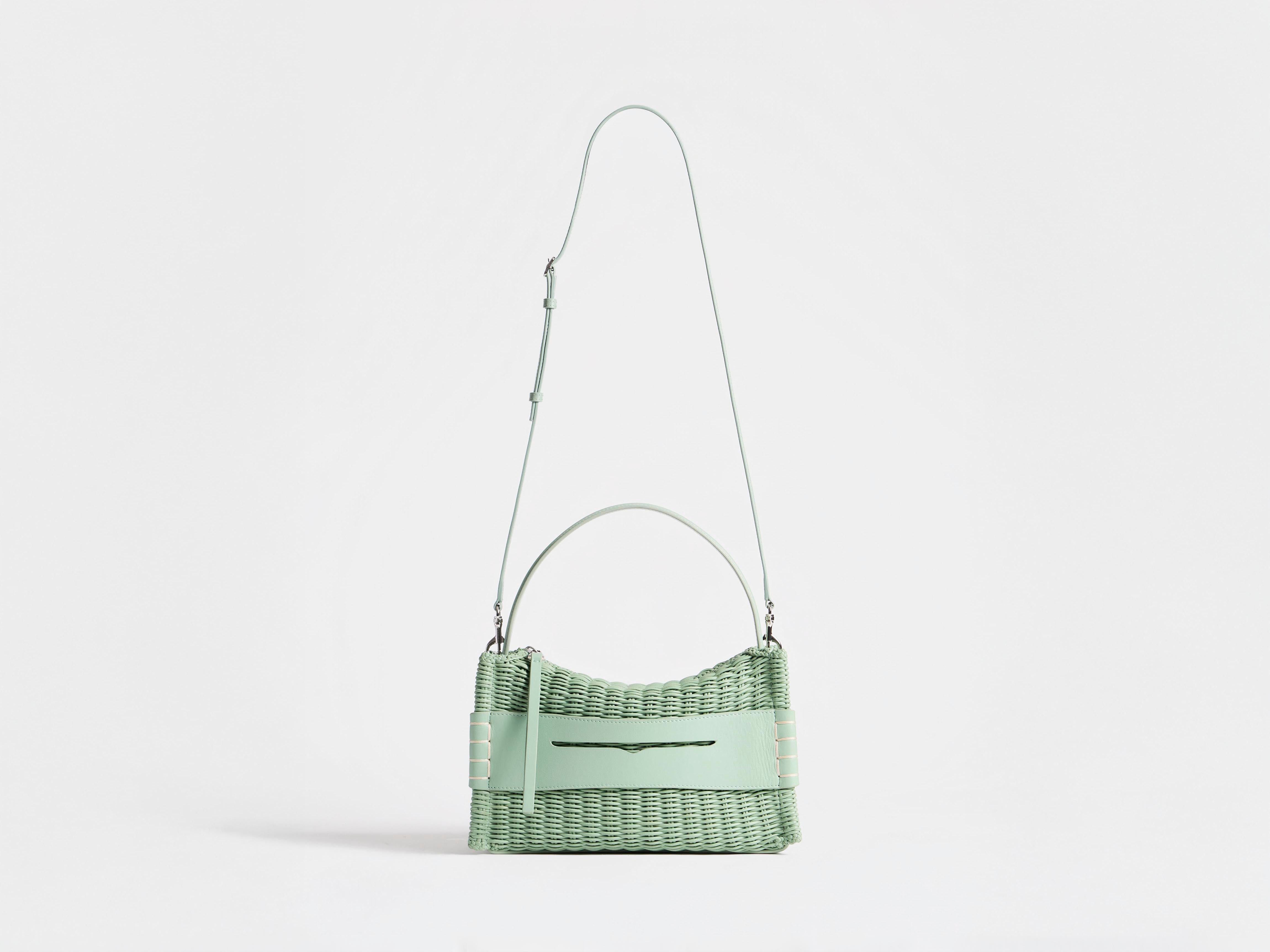 J.W.Anderson Loafer Bag Tasche Salbei geflochten Leder