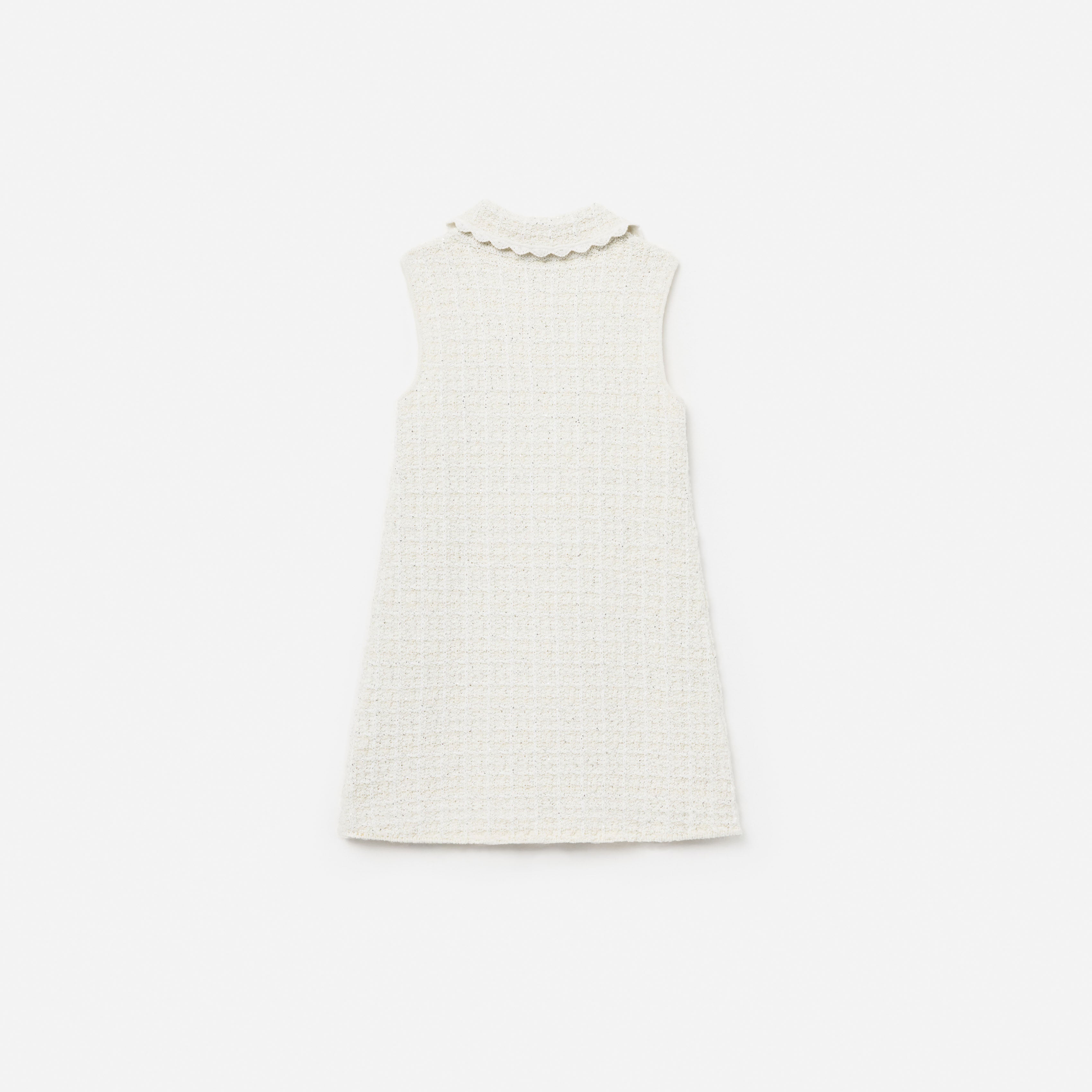 Self Portrait Cream Knit Flower Trim Kinderkleid Creme