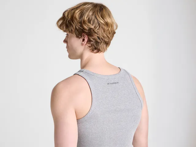 J.W.Anderson T-Shirts Rib Weste Herren Tanktop Grau Melange