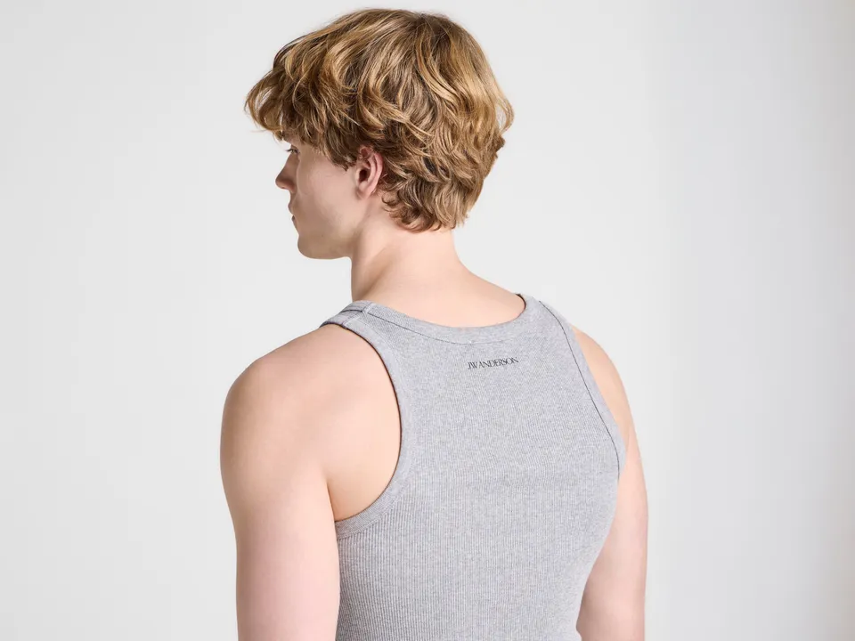 J.W.Anderson T-Shirts Rib Weste Herren Tanktop Grau Melange