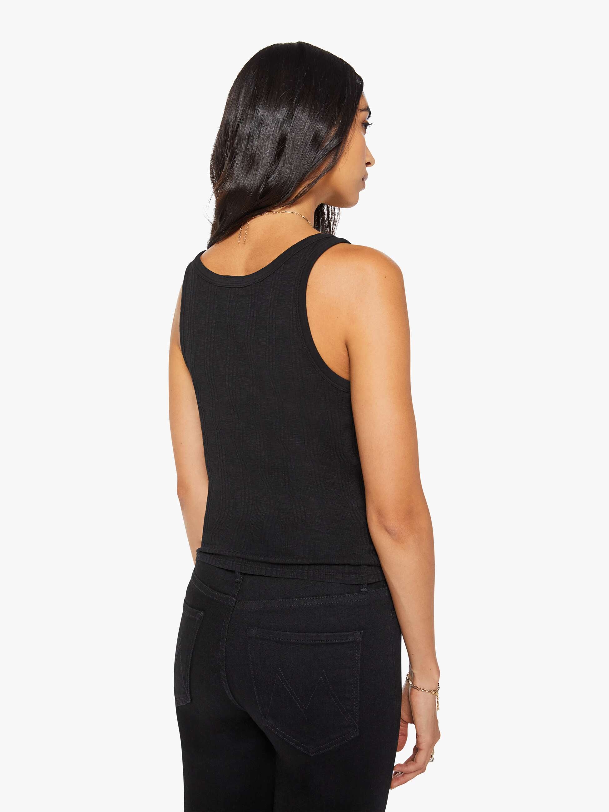 Mother The Runner Up Tanktop Schwarz Rippe Baumwolle
