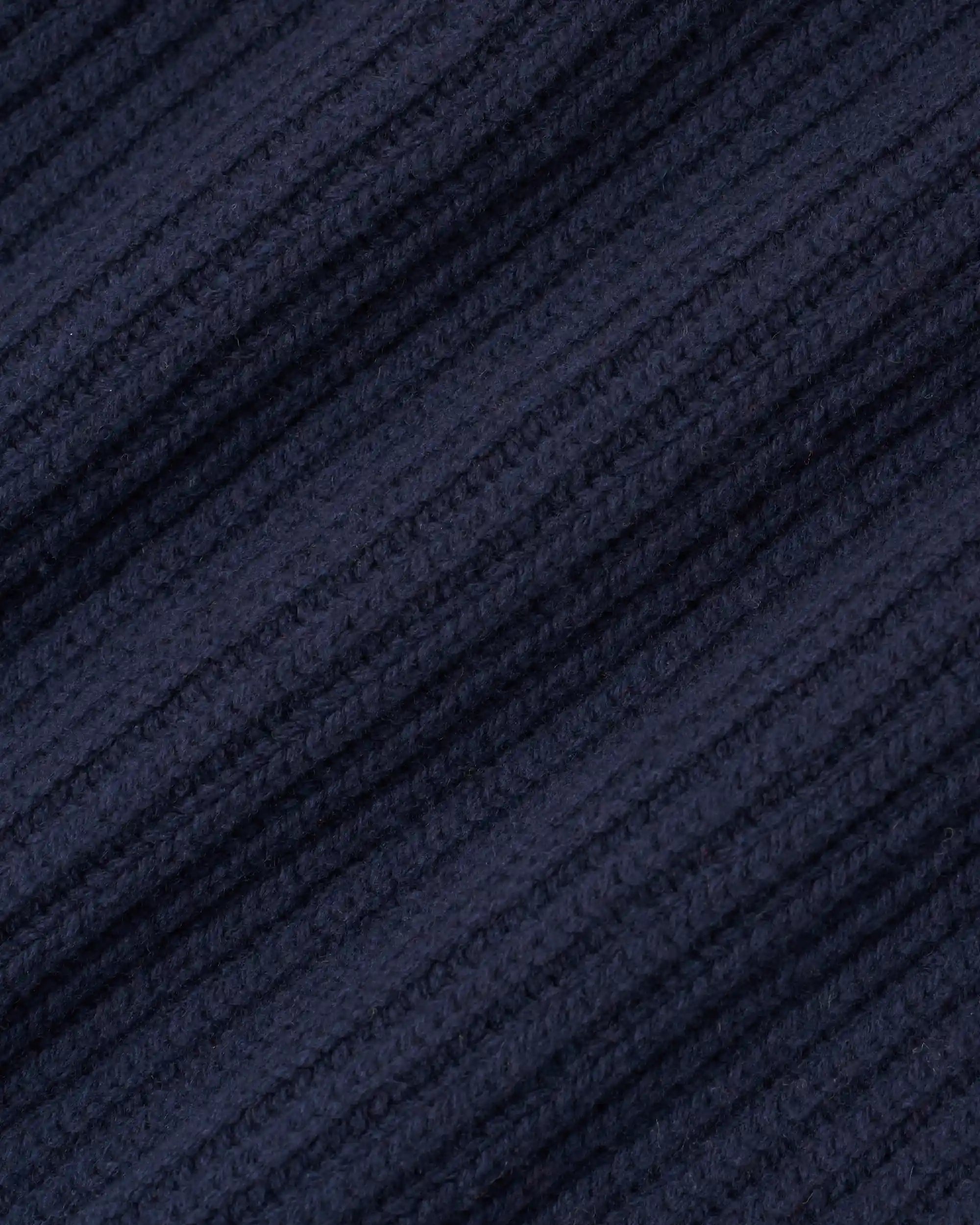 Drôle De Monsieur Trucker Sweater Half-Zip Pullover Navy Wolle