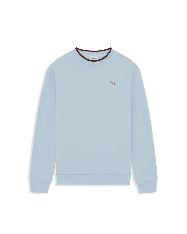 Drôle De Monsieur Sweatshirt Drôle Pullover Hellblau Baumwolle