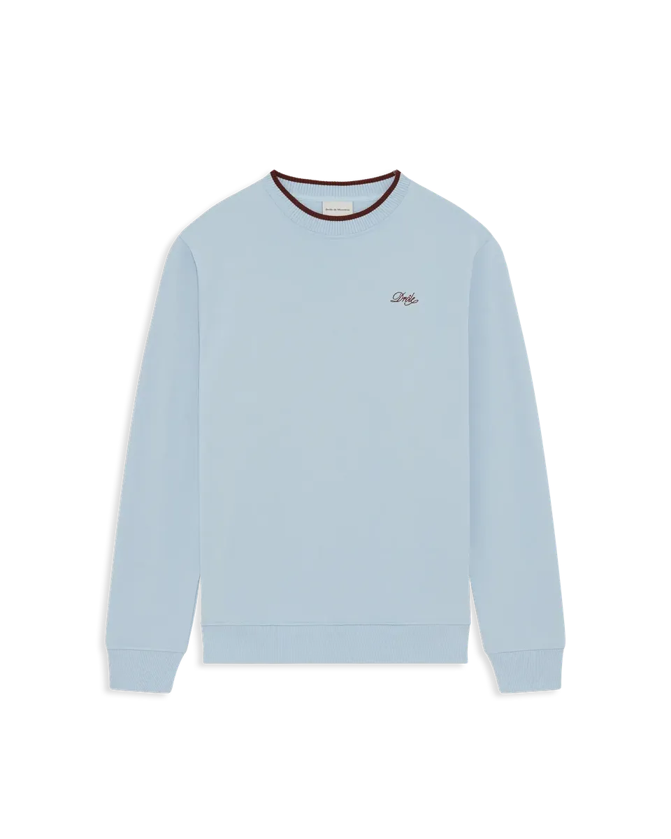 Drôle De Monsieur Sweatshirt Drôle Pullover Hellblau Baumwolle