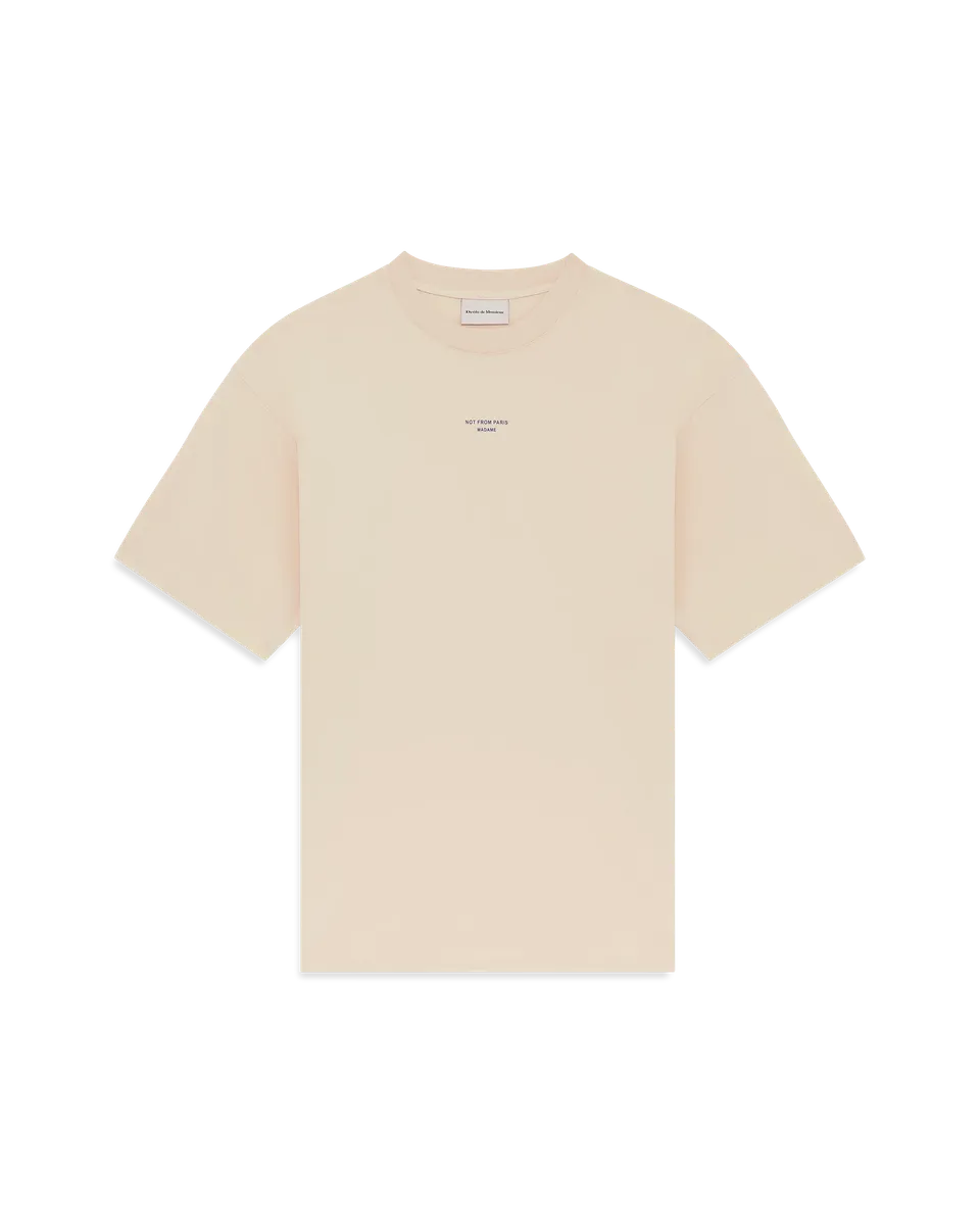 Drôle De Monsieur Slogan Classique T-Shirt Sand Baumwolle