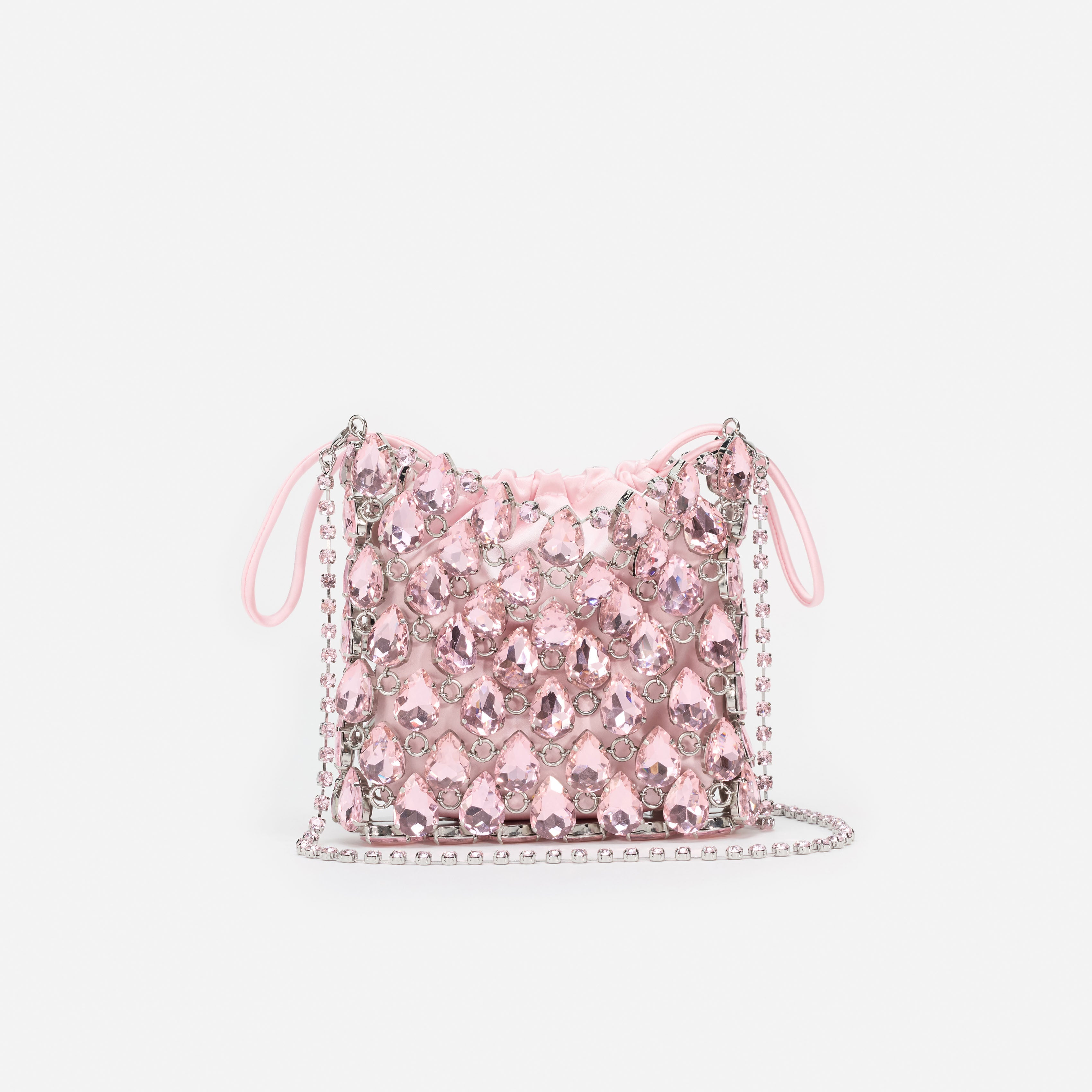 Self Portrait Pink Crystal Chainmail Mini Tasche Pink