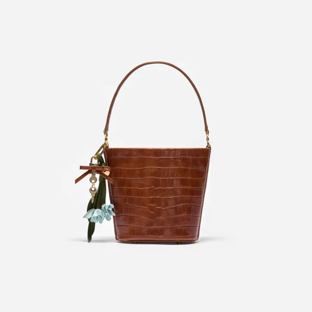 Self Portrait Brown Leather Bucket Tasche Braun Leder