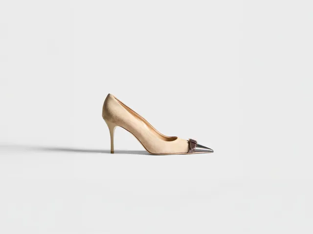 J.W.Anderson Buckle Sling Back Pumps Taupe Schwarz Leder