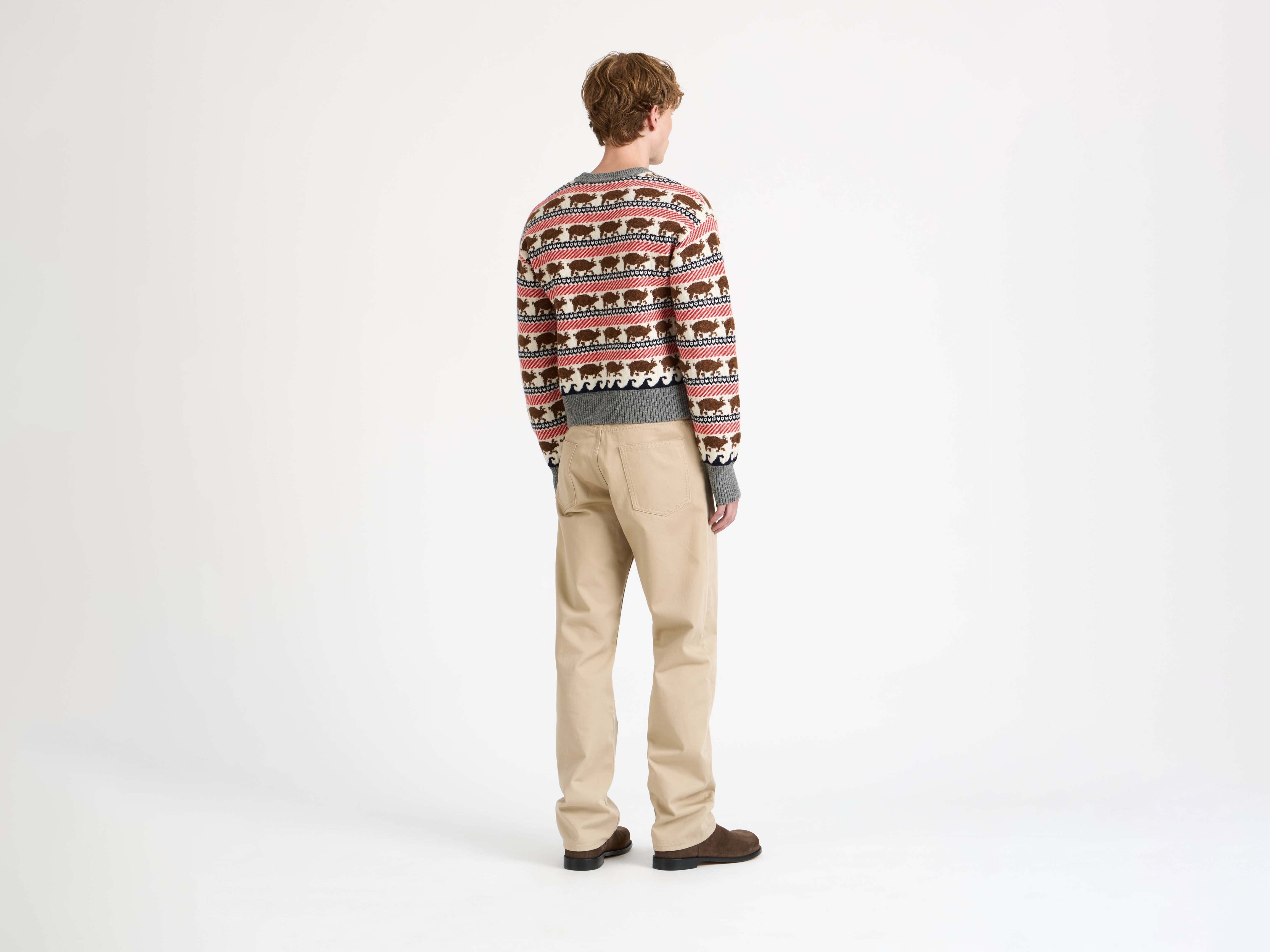 J.W.Anderson Fairisle Pig Jumper Strickpullover Rot
