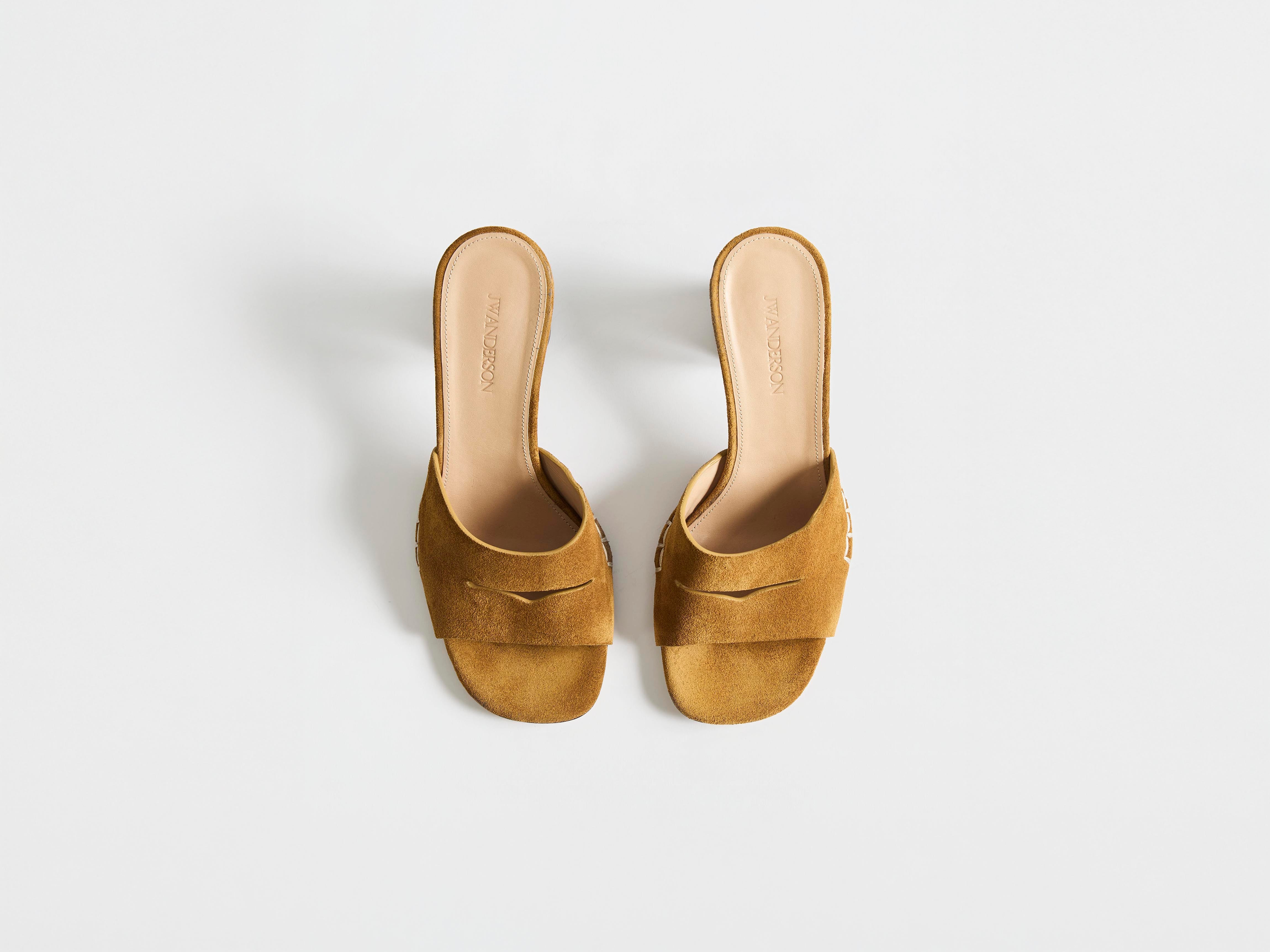 J.W.Anderson Loafer Mule Sandale Caramel Wildleder 38