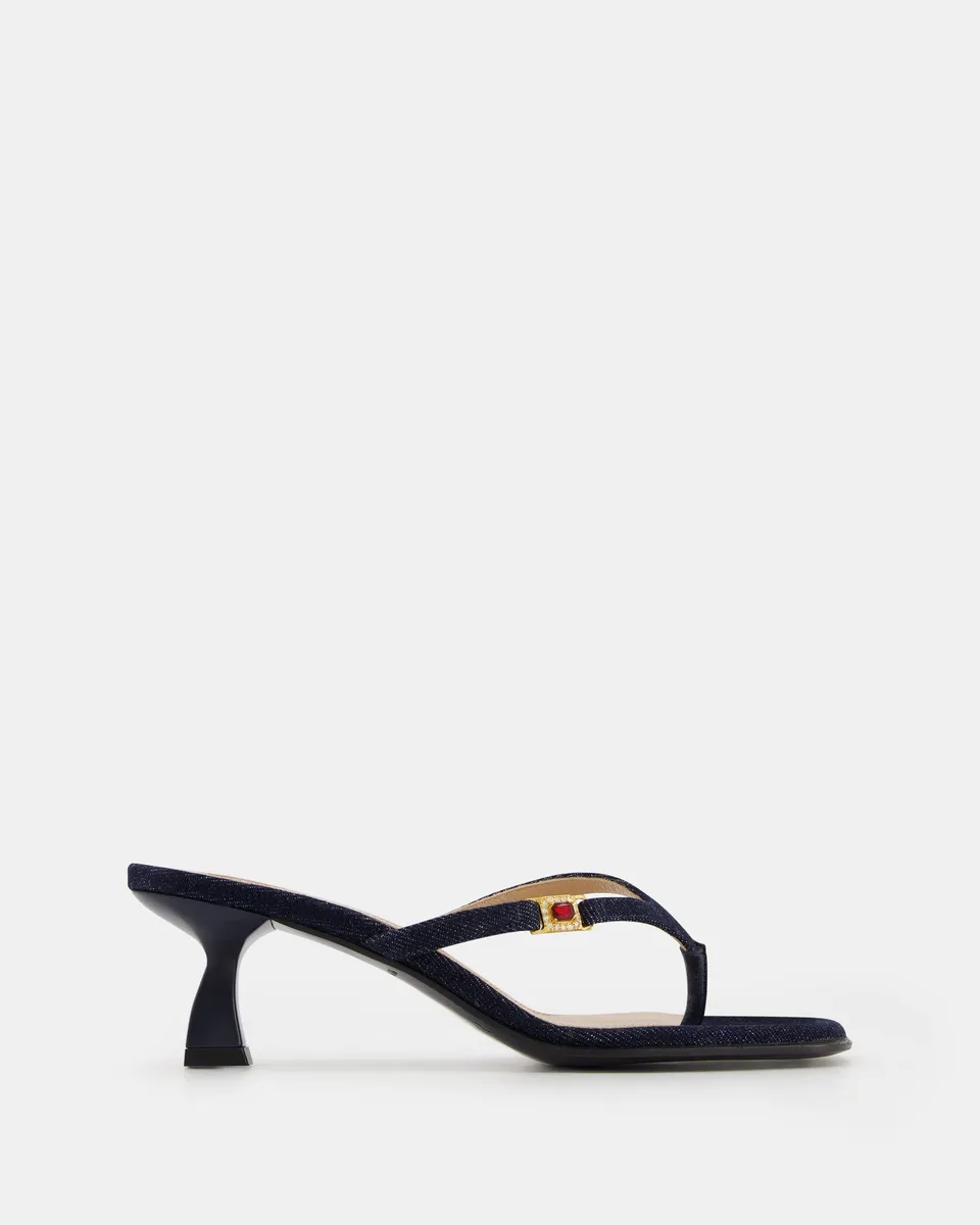 Nodaleto Dona Ruby Mules Dark Denim mit Stein