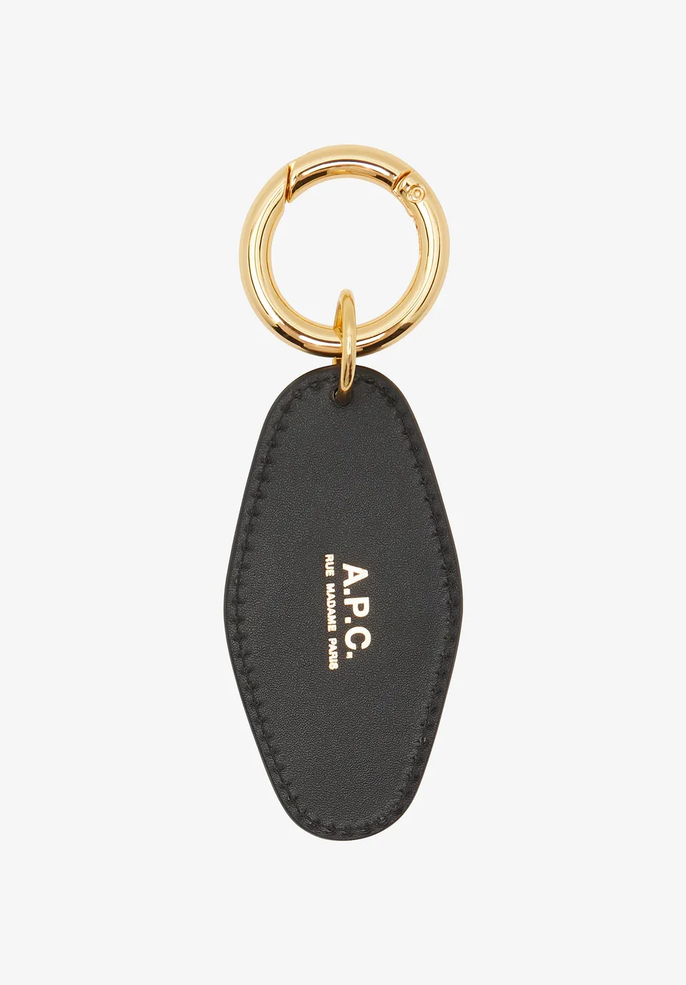 A.P.C. Diamant Schlüsselanhänger Glattleder gold