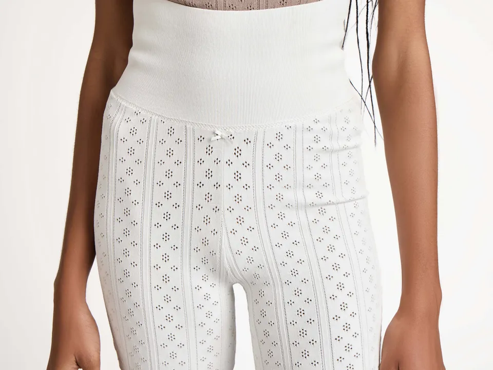 J.W.Anderson Knitted Pointelle Shorts Weiß Viskose