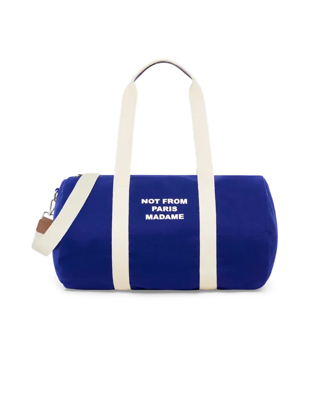 Drôle De Monsieur Slogan Gym Bag Sporttasche Blau Canvas