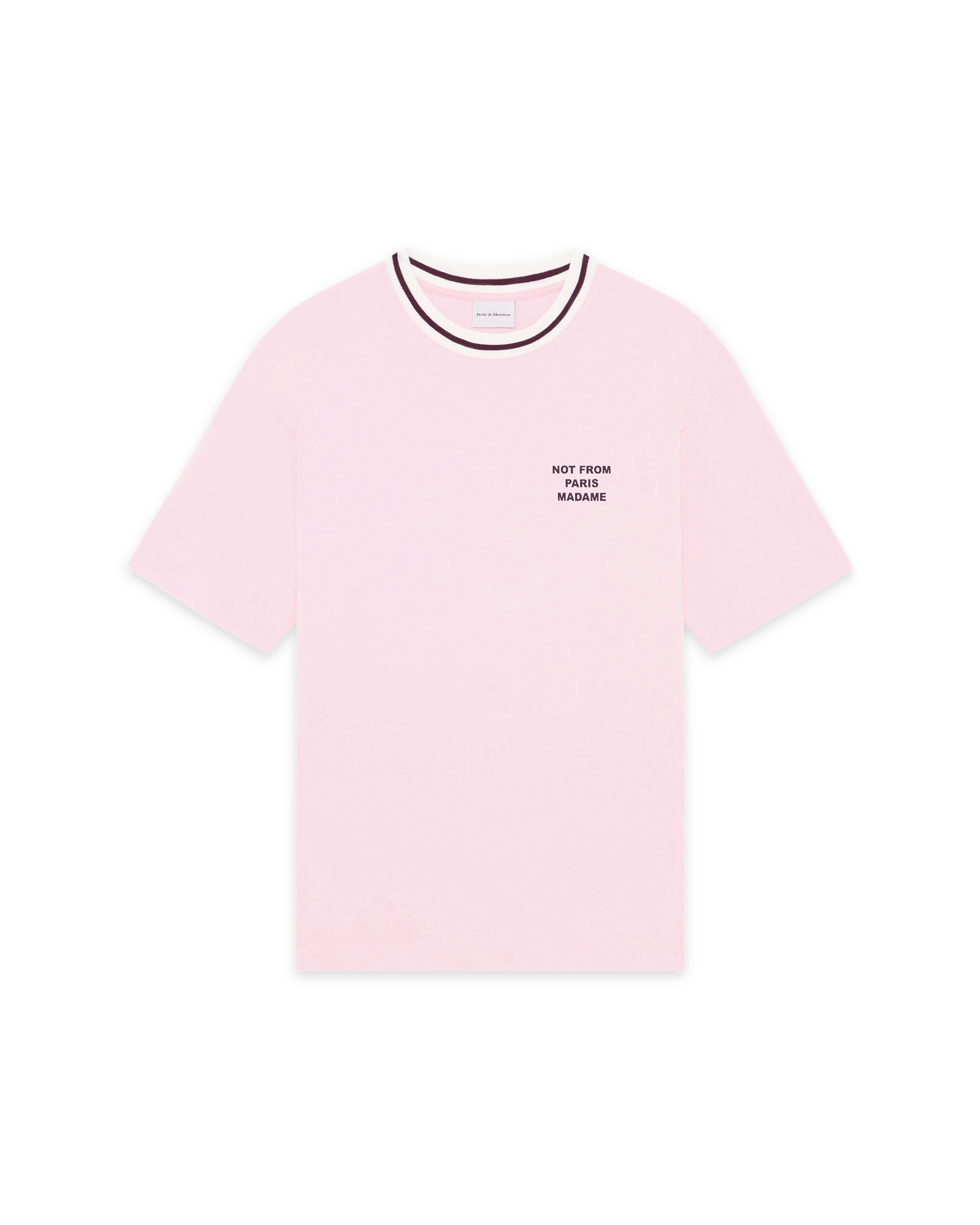 Drôle De Monsieur Slogan Sport T-Shirt Baumwolle Rosa