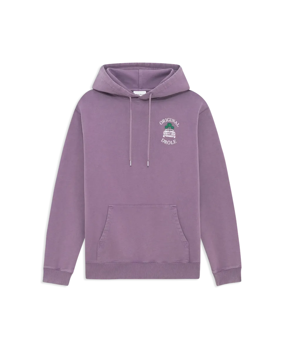 Drôle De Monsieur Washed Drôle Car Palms Hoodie Lila Baumwolle