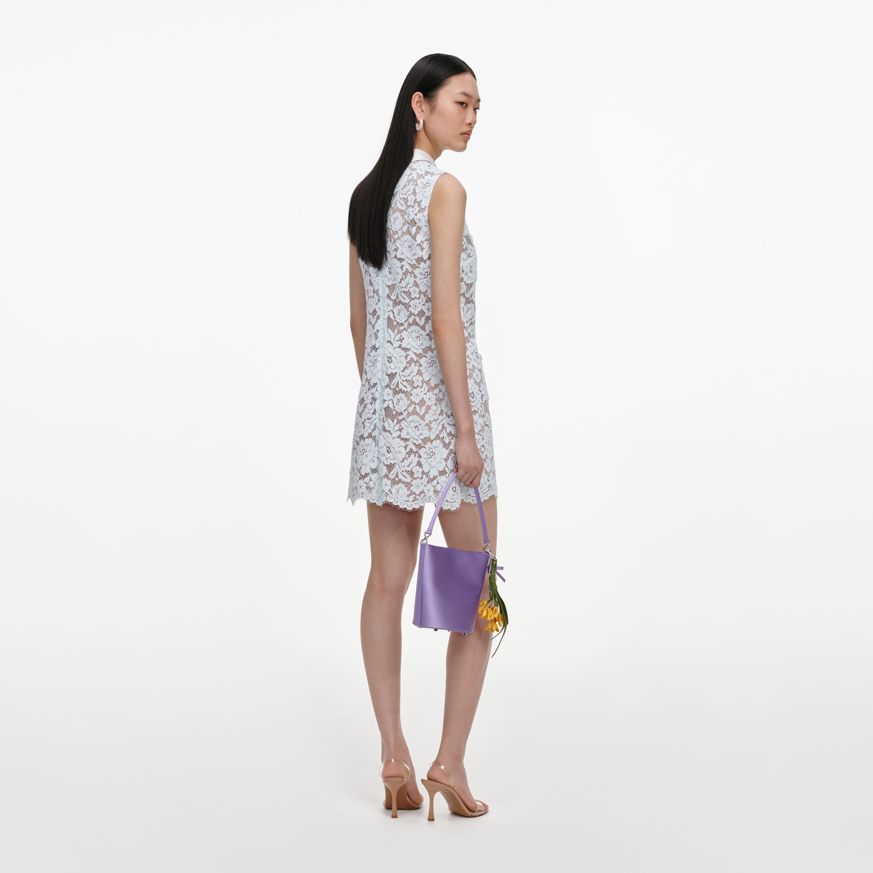 Self Portrait Blue Lace Spitzen Minikleid Hellblau