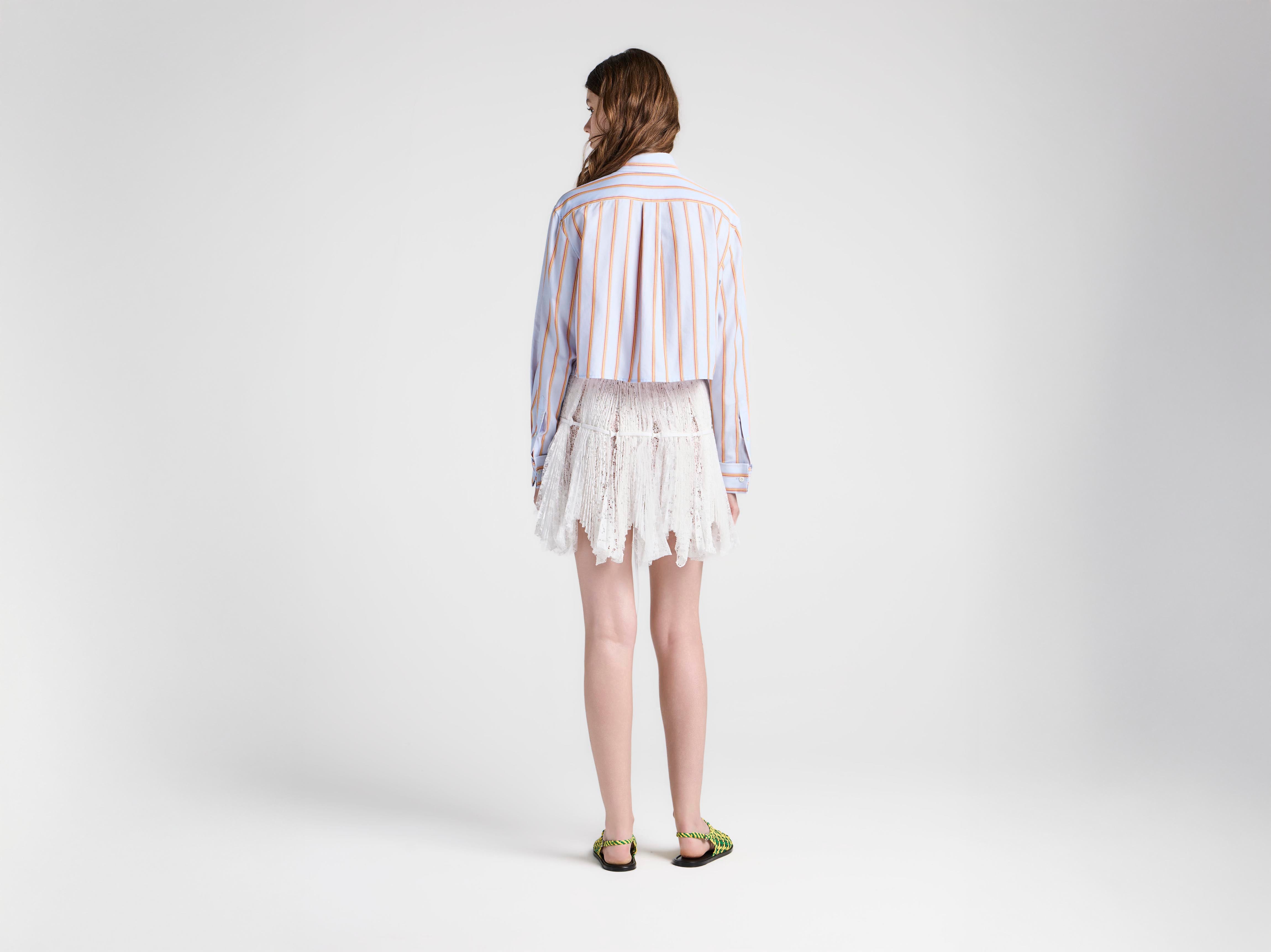 J.W.Anderson Cropped Shirt Damenhemd Blau Orange Baumwolle