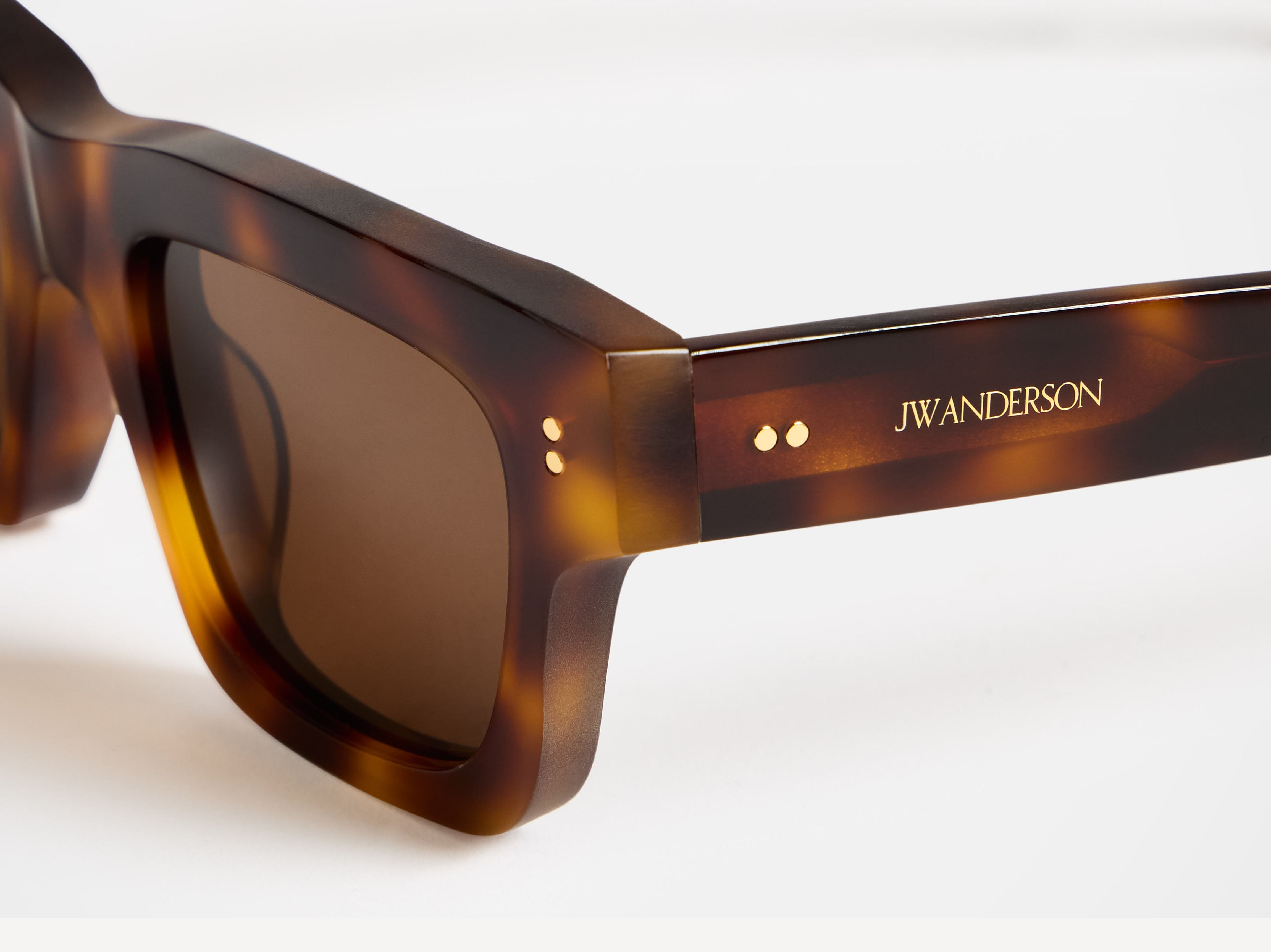 J.W.Anderson JWA02 Rectangular Sonnenbrille Havana