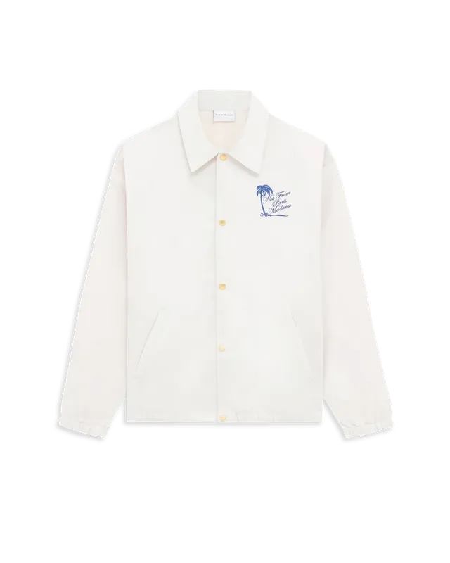 Drôle De Monsieur Slogan Palmiers Jacke Off White Nylon