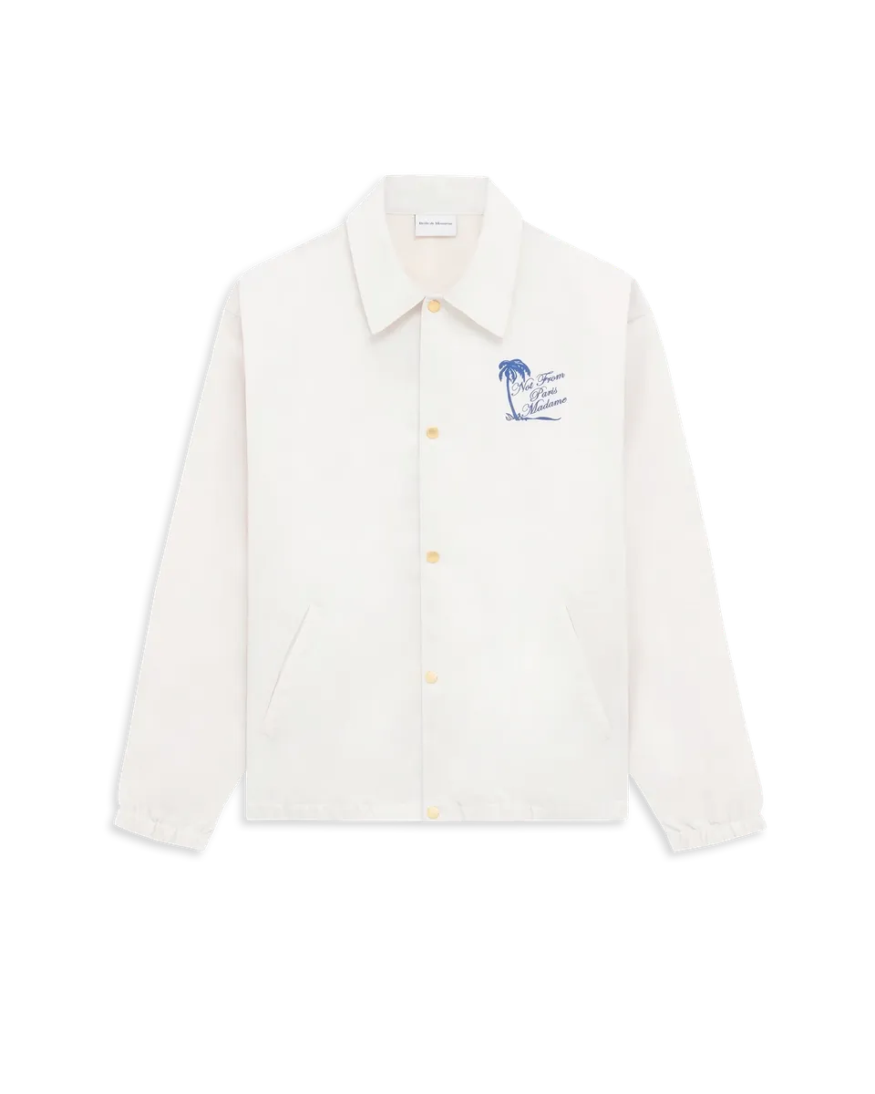 Drôle De Monsieur Slogan Palmiers Jacke Off White Nylon