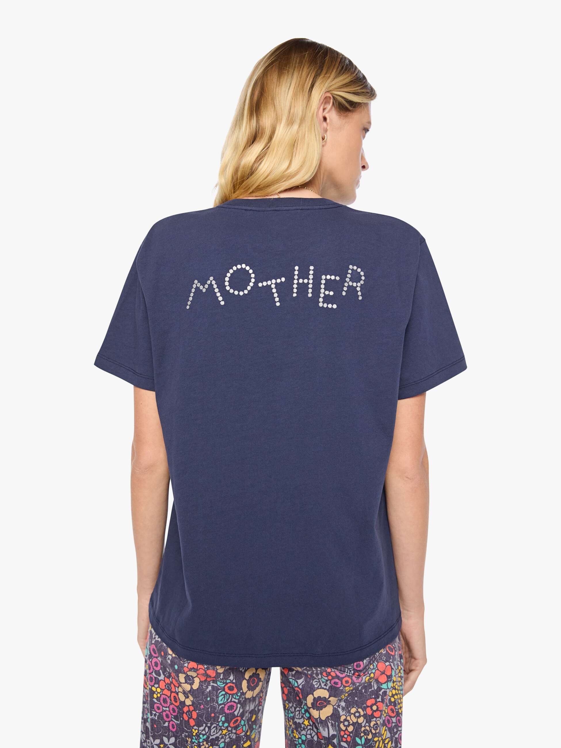 Mother The Rowdy T-Shirt Moonbeam Saloon Navy Oversize