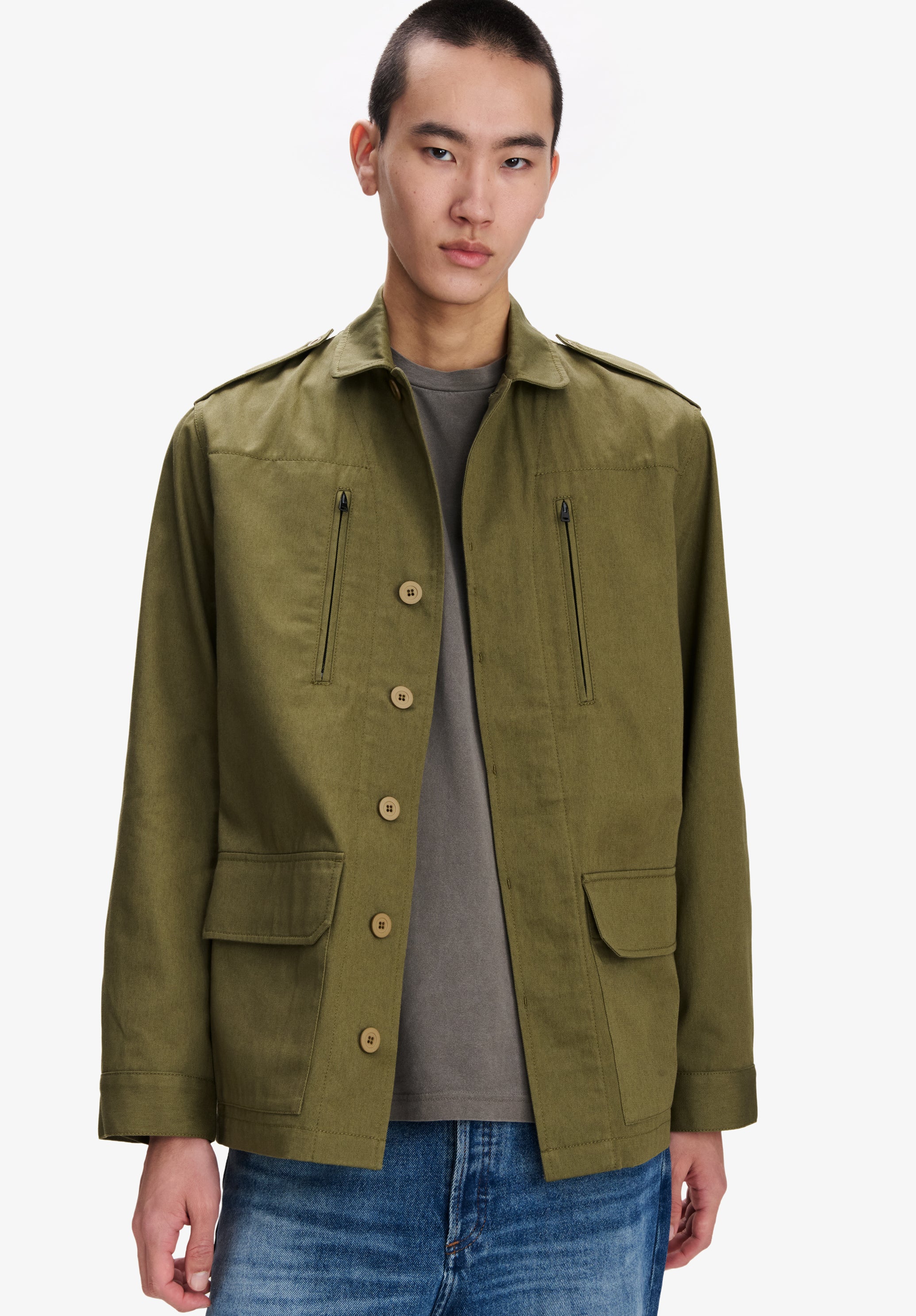 A.P.C. Military Jacke khaki Hornknöpfe
