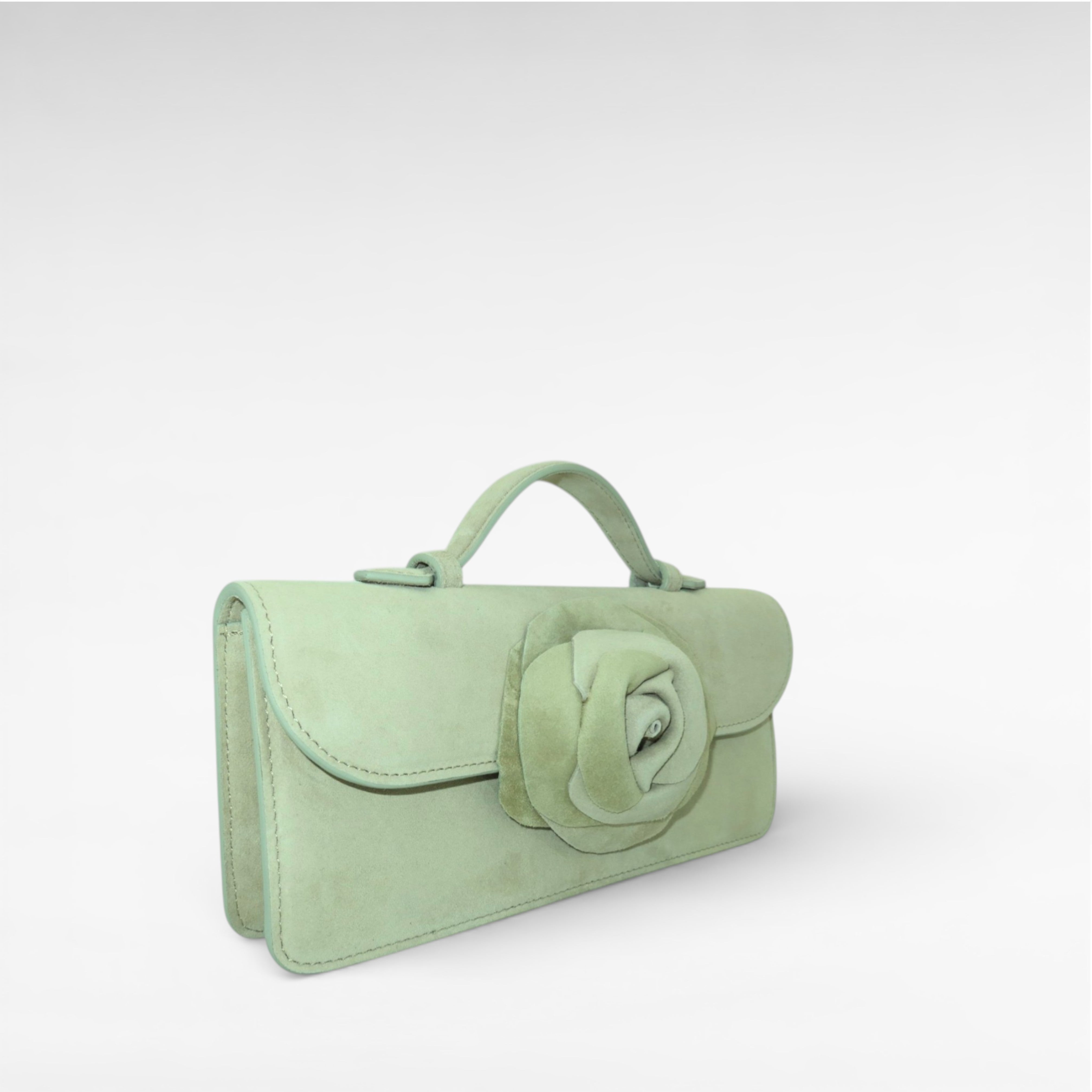 Gedebe Chelsea Medium Clutch Wildleder Blume