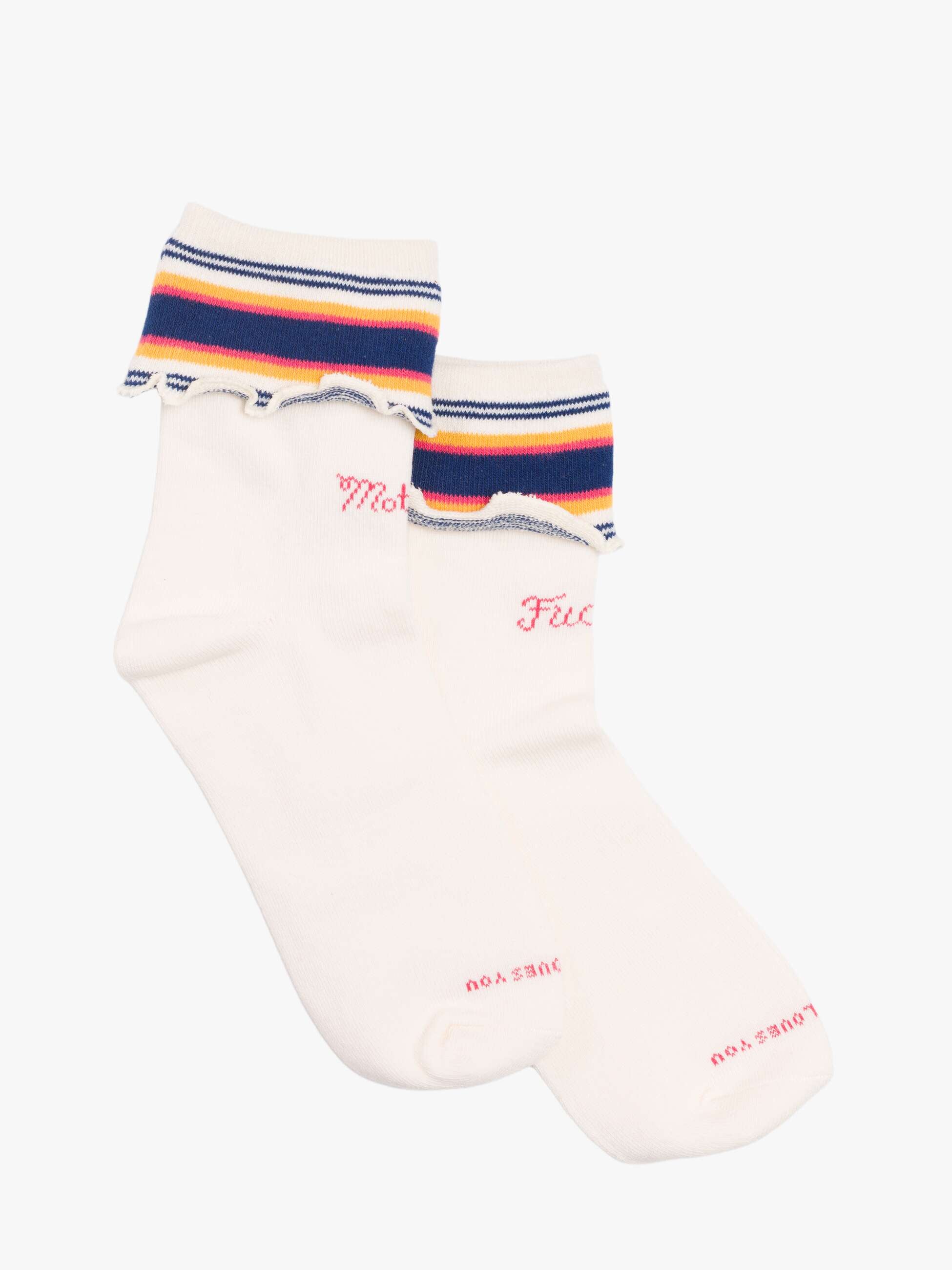 Mother The Fold Please Damensocken In The Lines weiß