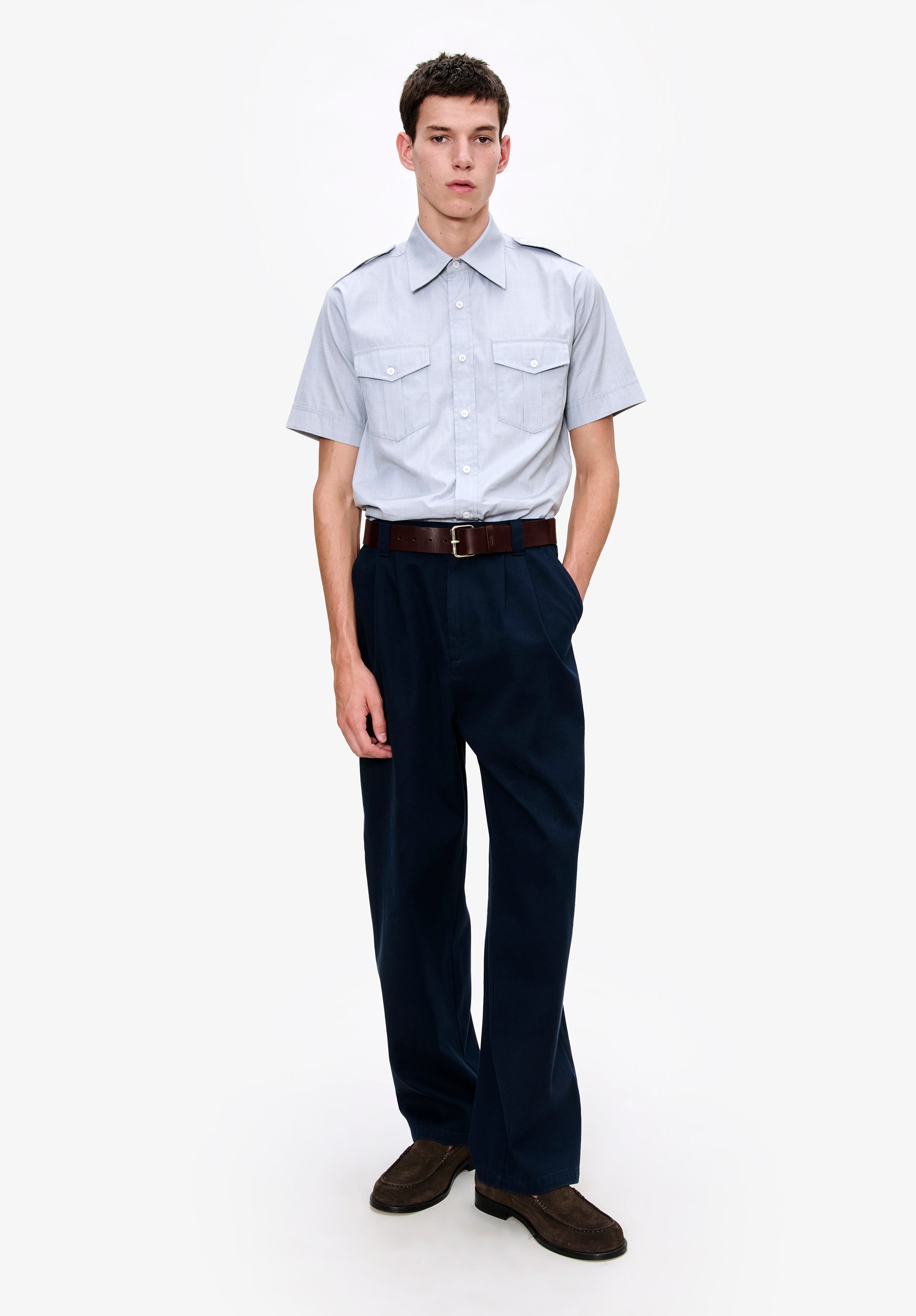 A.P.C. Miles Hemd Baumwolle grau
