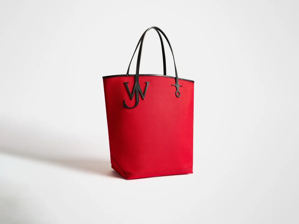 J.W.Anderson Anchor Tote Canvas Leder Rot Large