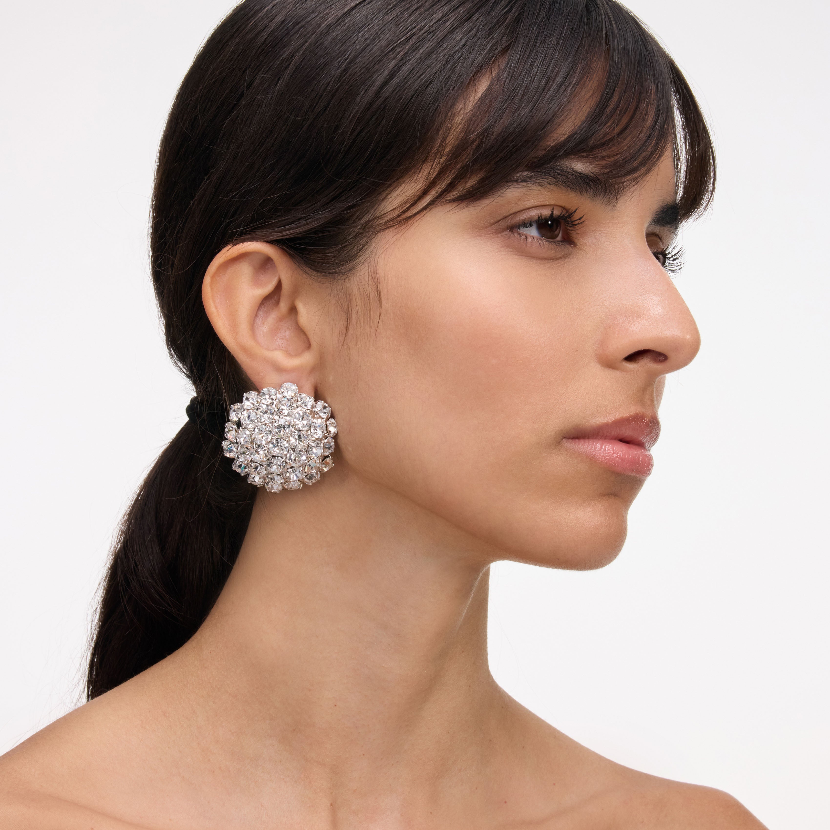 Self Portrait Crystal Flower Ohrstecker Silber Blume