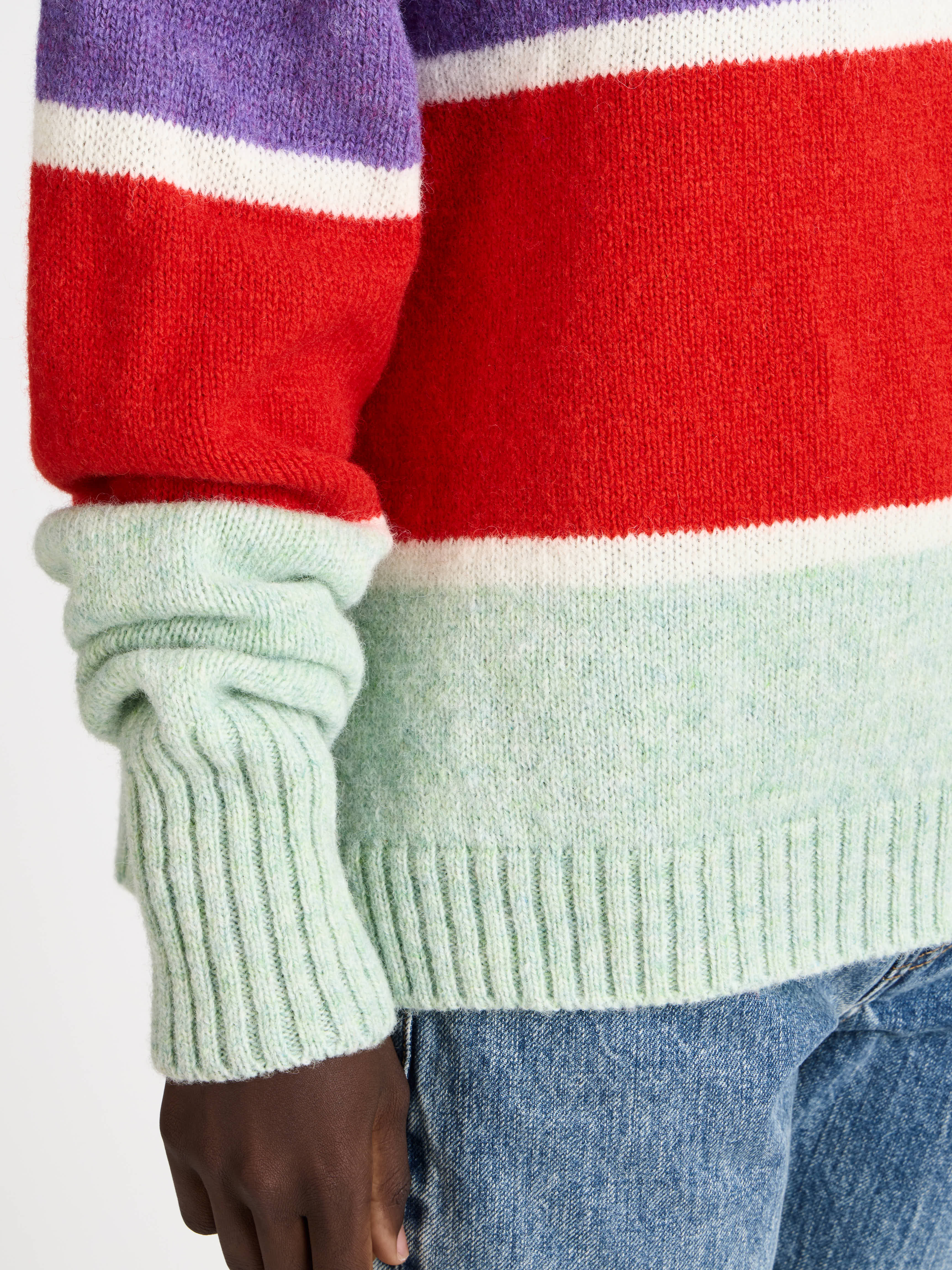 J.W.Anderson Knitwear Pullover Damen Mint Streifen Crew Neck