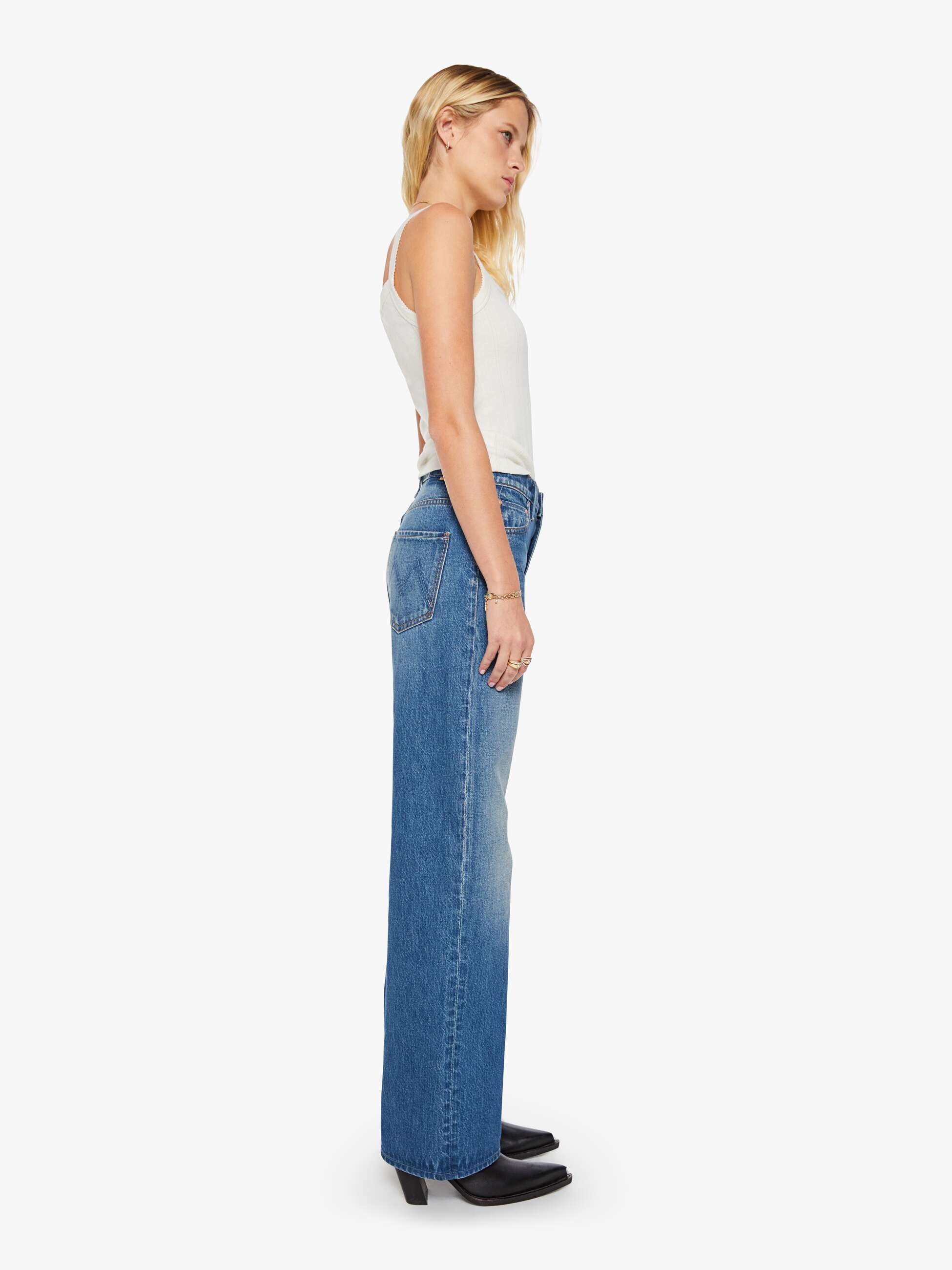 Mother The Dodger Flood Jeans Green Thumb Blau