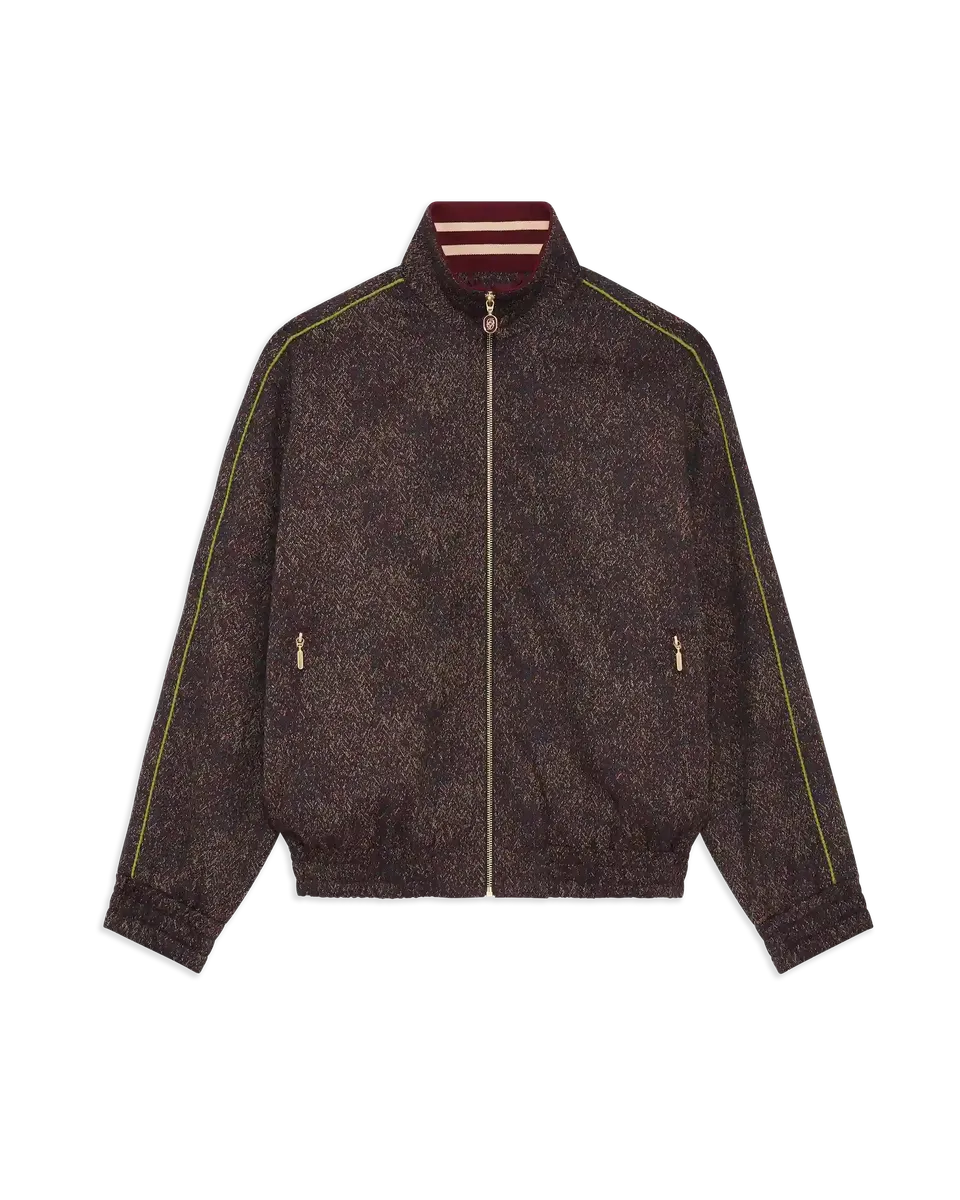 Drôle De Monsieur Tweed Trackjacket Wollmix Burgunderrot