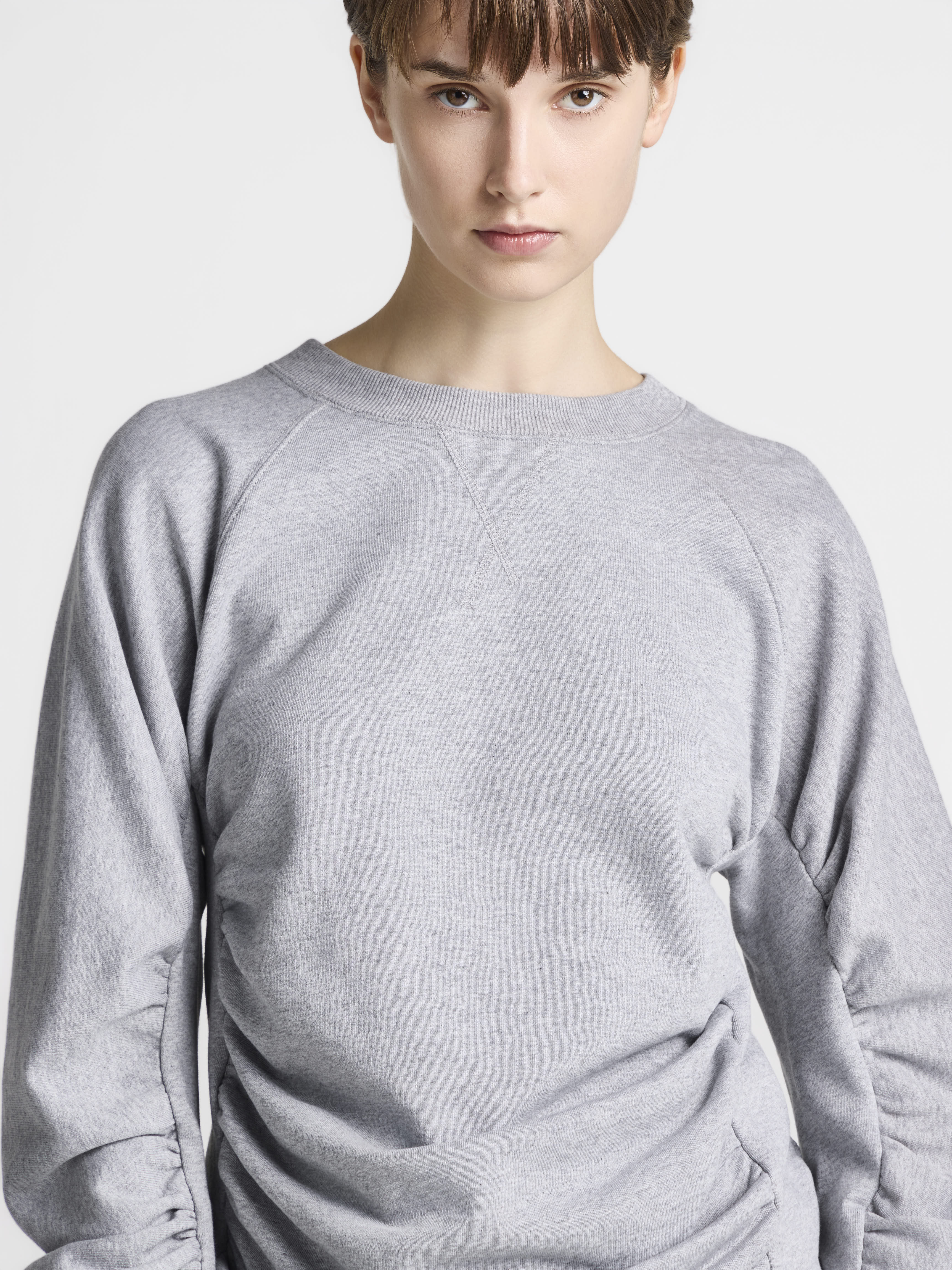 J.W.Anderson Ruched Sleeve Sweatshirt Grau Melange