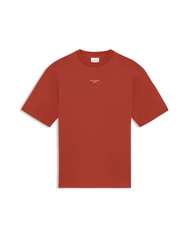 Drôle De Monsieur Slogan Classique T-Shirt dunkelrot Baumwolle