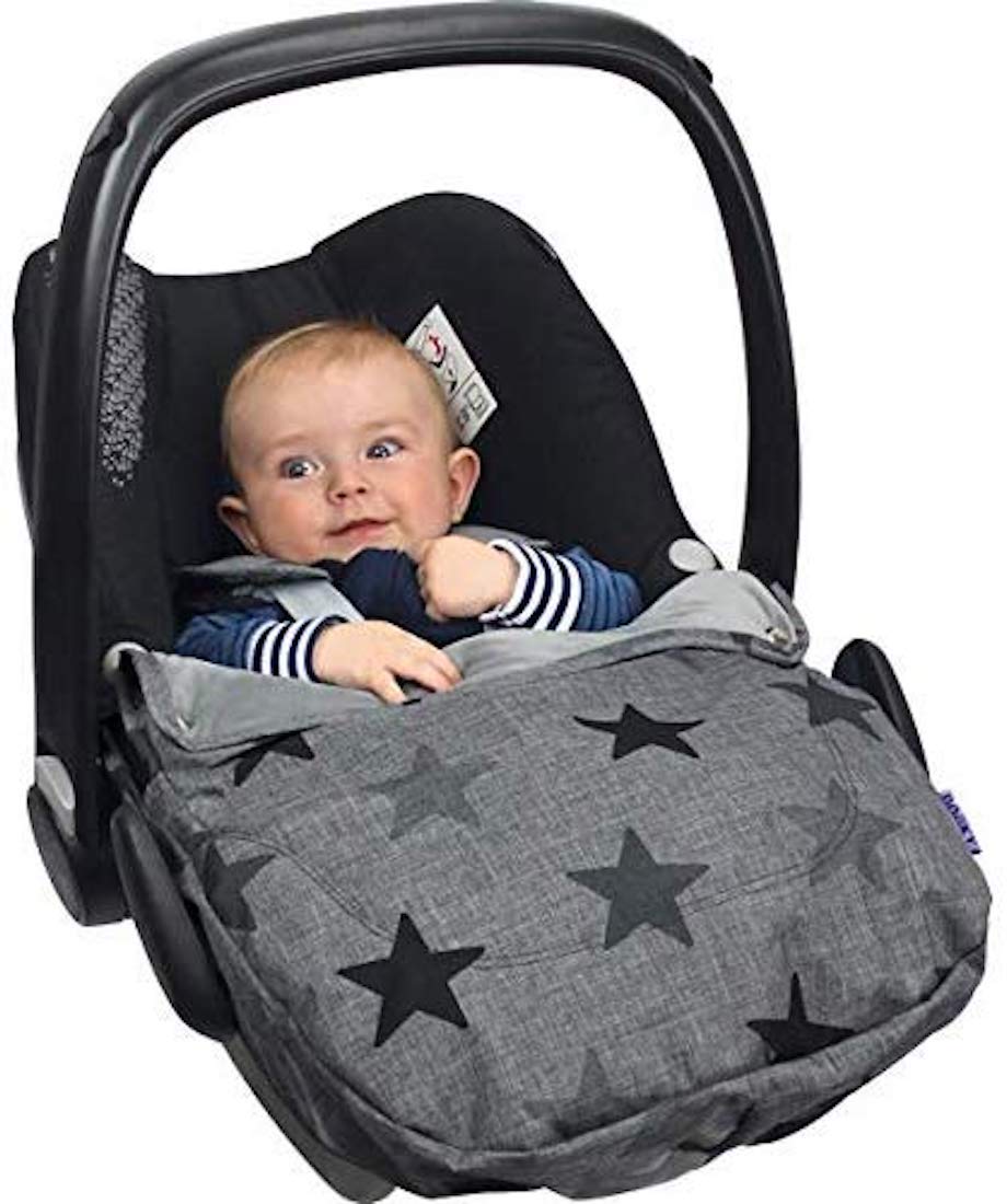 Dooky Cosy Top Grey Stars Fußsack Babyschale 0+ Universal
