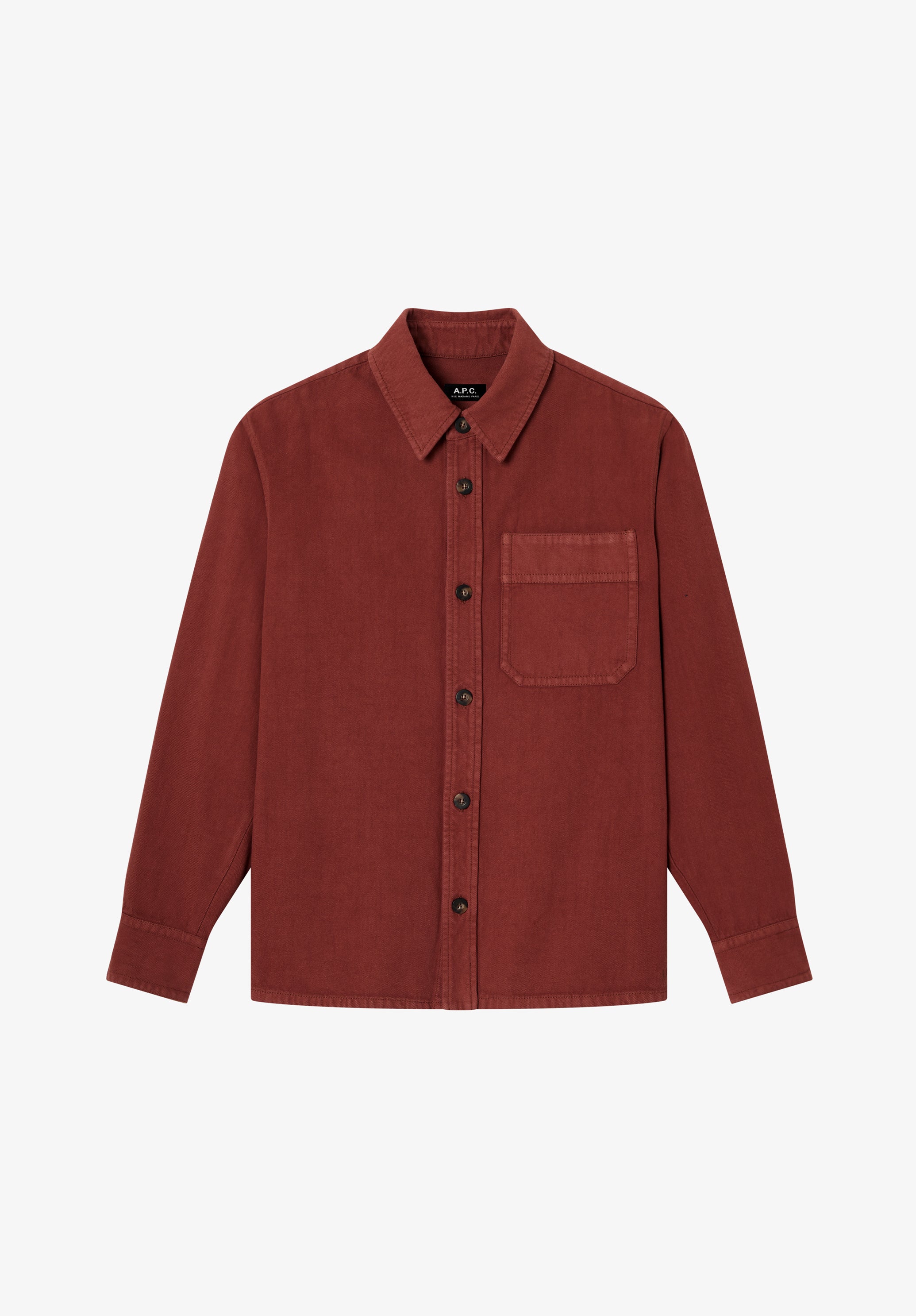 A.P.C. Overshirt bordeaux recycelte Baumwolle