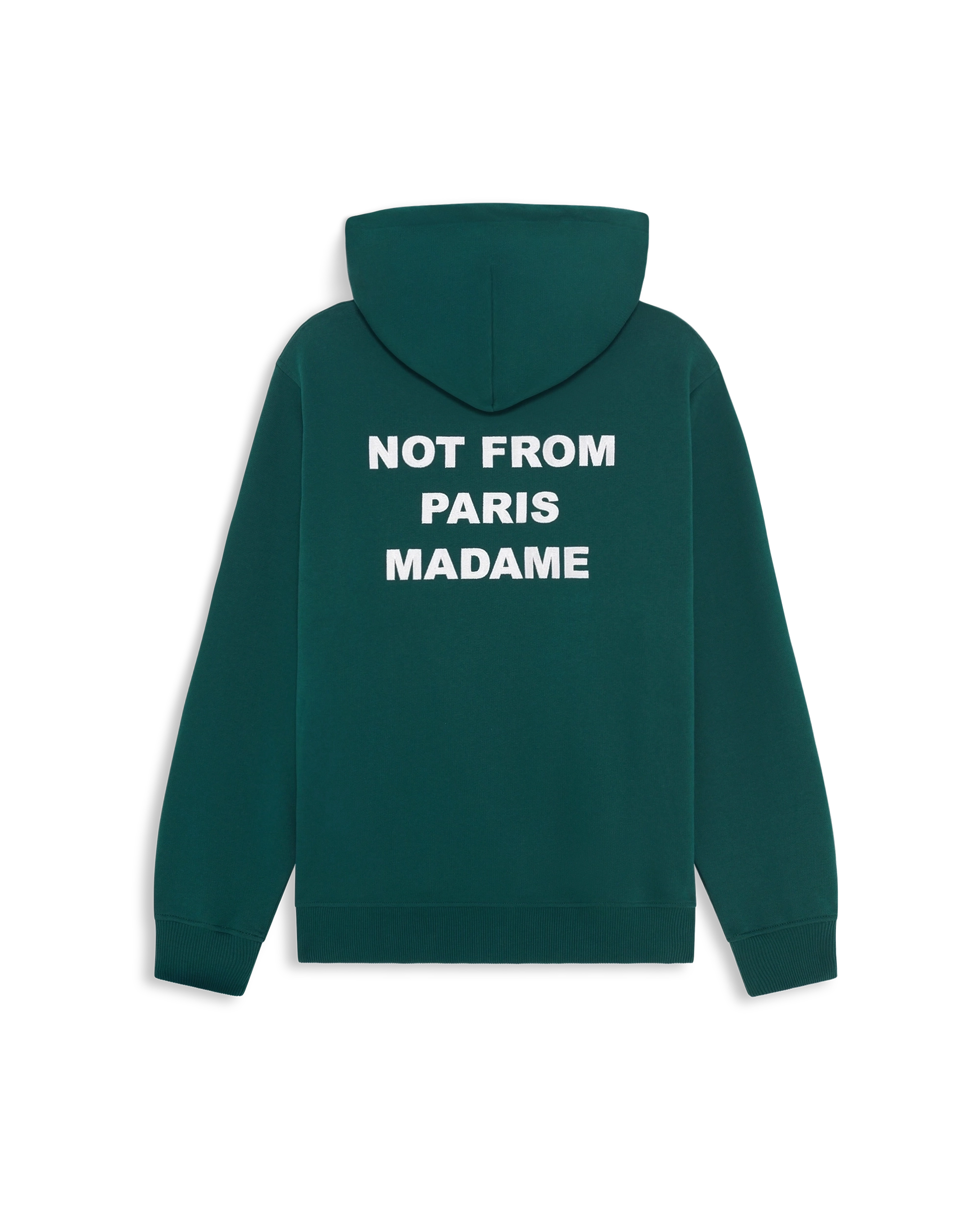 Drôle De Monsieur Le Hoodie Slogan Hoodie Baumwolle Dunkelgrün