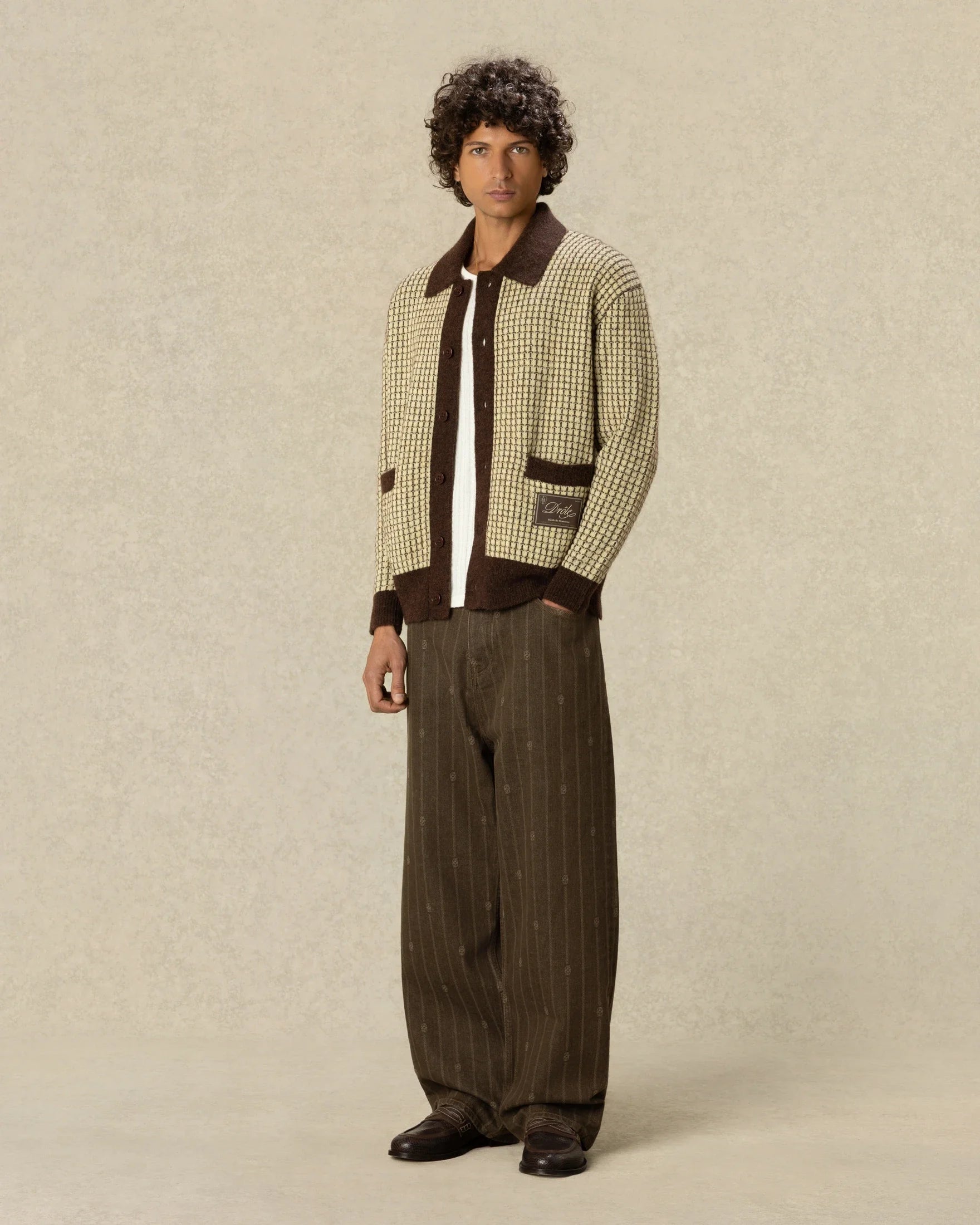 Drôle De Monsieur Cardigans M-CA191 Strickjacke Gelb Wolle