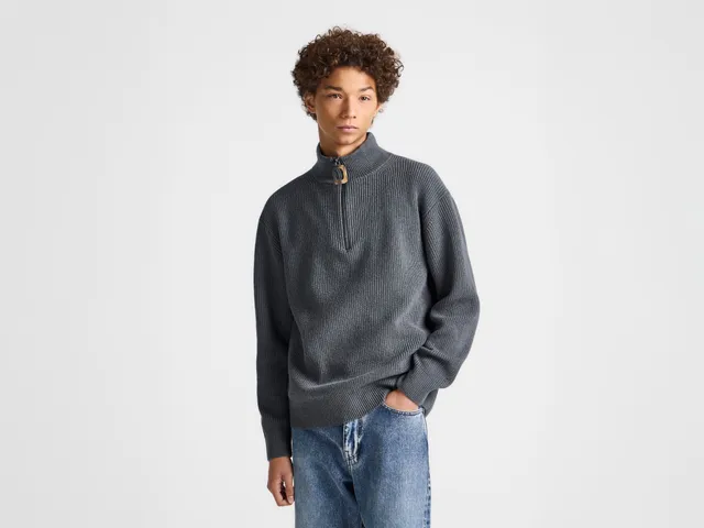 J.W.Anderson Knitwear Half Zip Jumper Pullover Steel