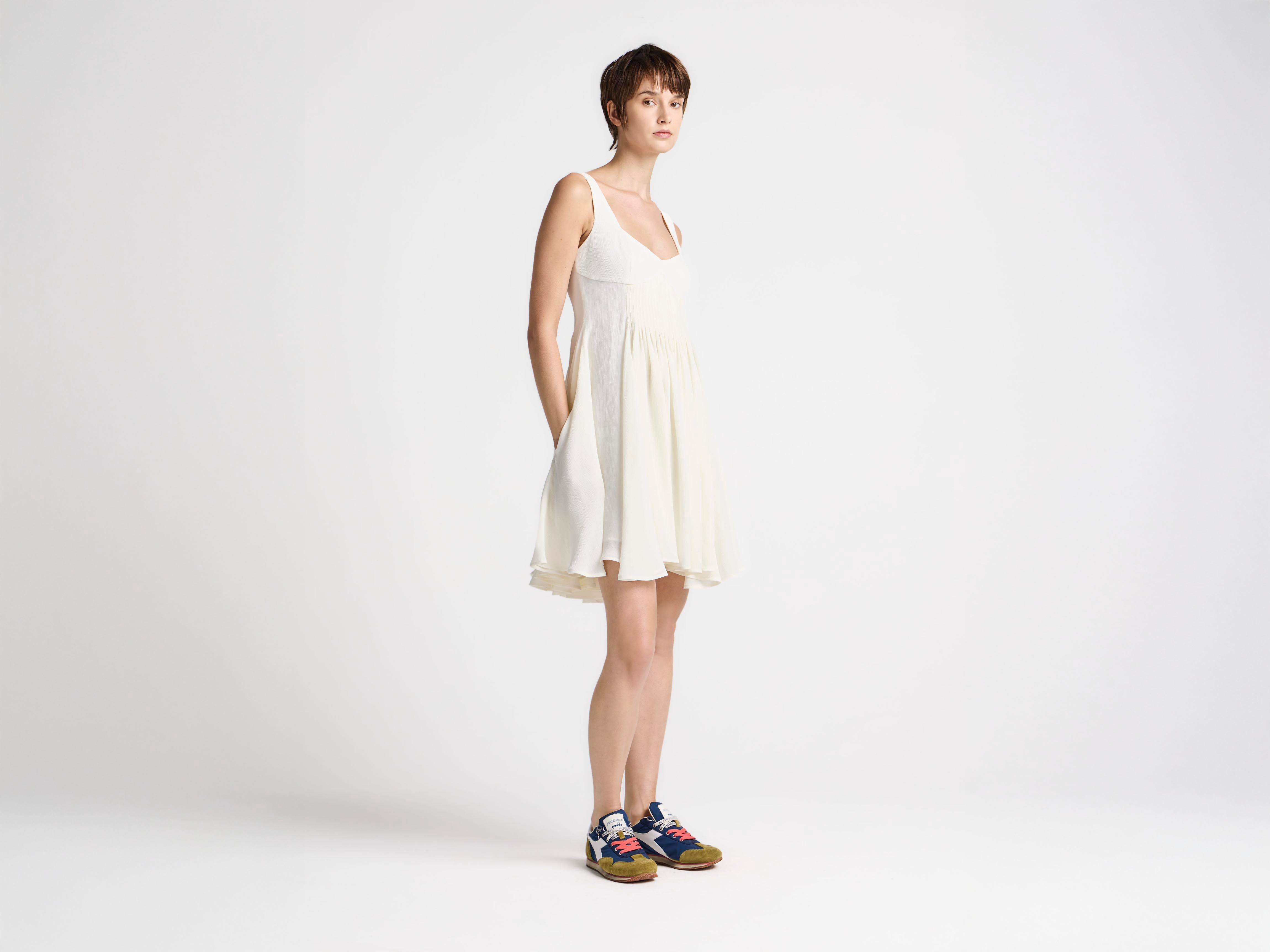 J.W.Anderson Babydoll Kleid Elfenbein Leinen-Viskose Damen