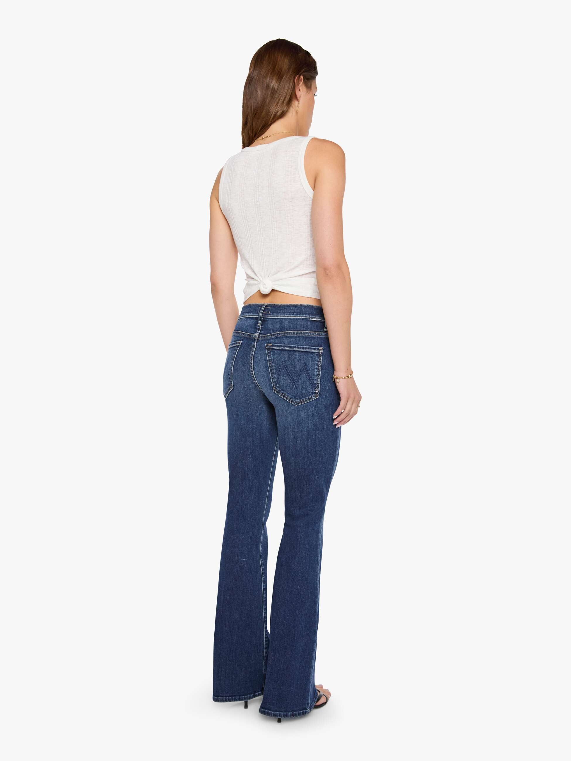 Mother Weekender Flare Jeans Dunkelblau Backstage Pass